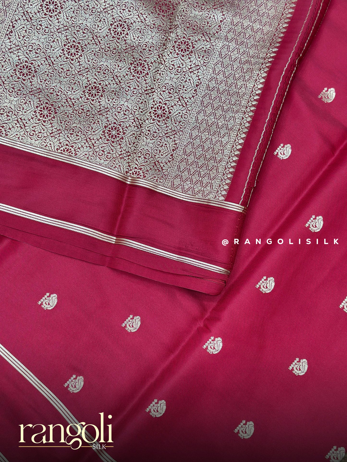 Gajji Silk Saree with Rich Bentex Border & Small Motifs - Post 891