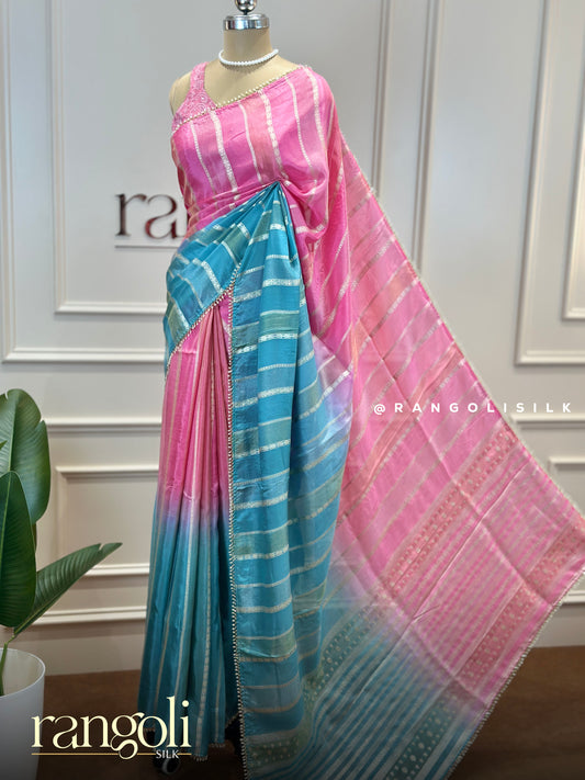 Elegant Banarasi Saree with Zari Stripes - Post 787