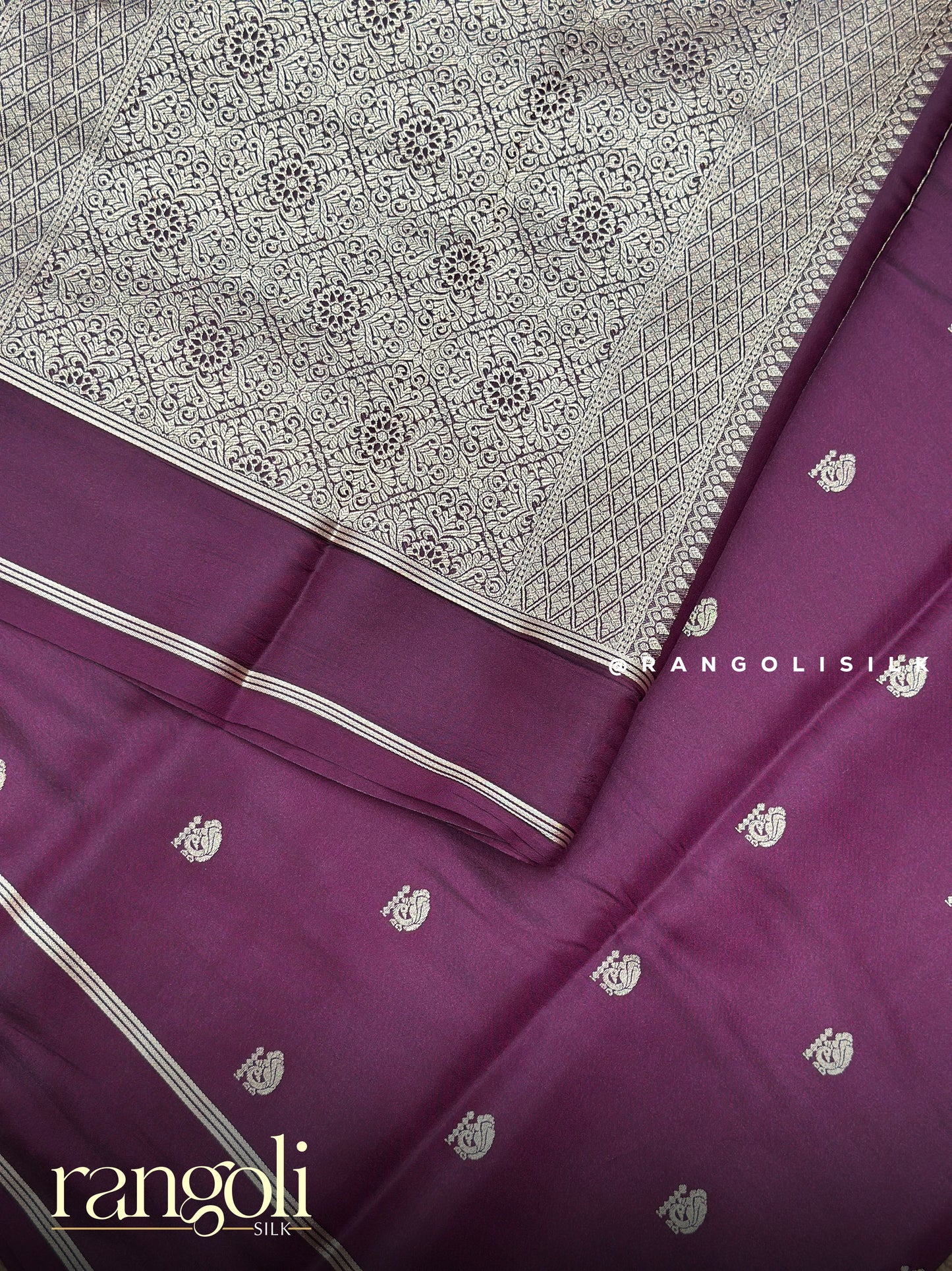 Gajji Silk Saree with Rich Bentex Border & Small Motifs - Post 891