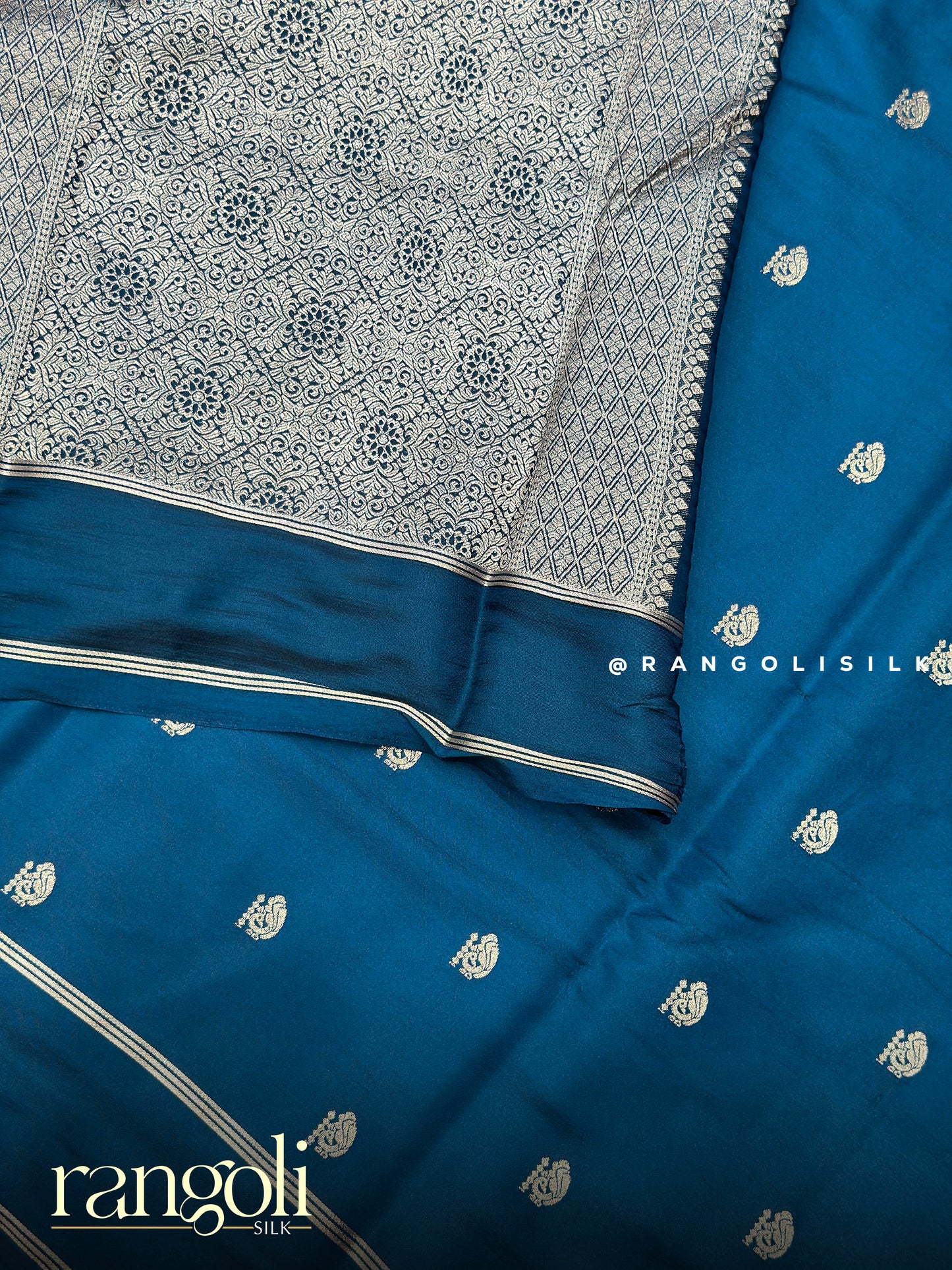 Gajji Silk Saree with Rich Bentex Border & Small Motifs - Post 891