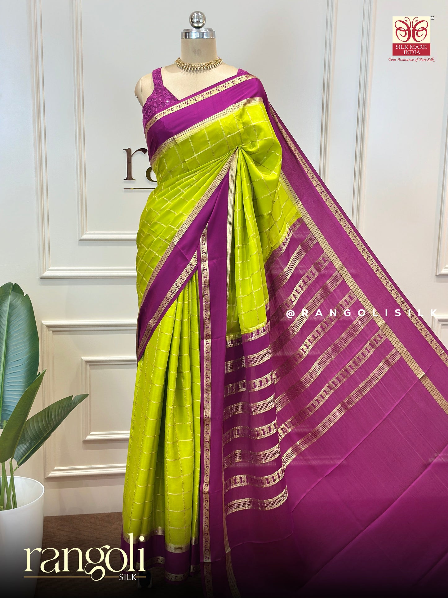 Premium Mysore Silk Crepe Saree with Elegant Zari Work - Post 781