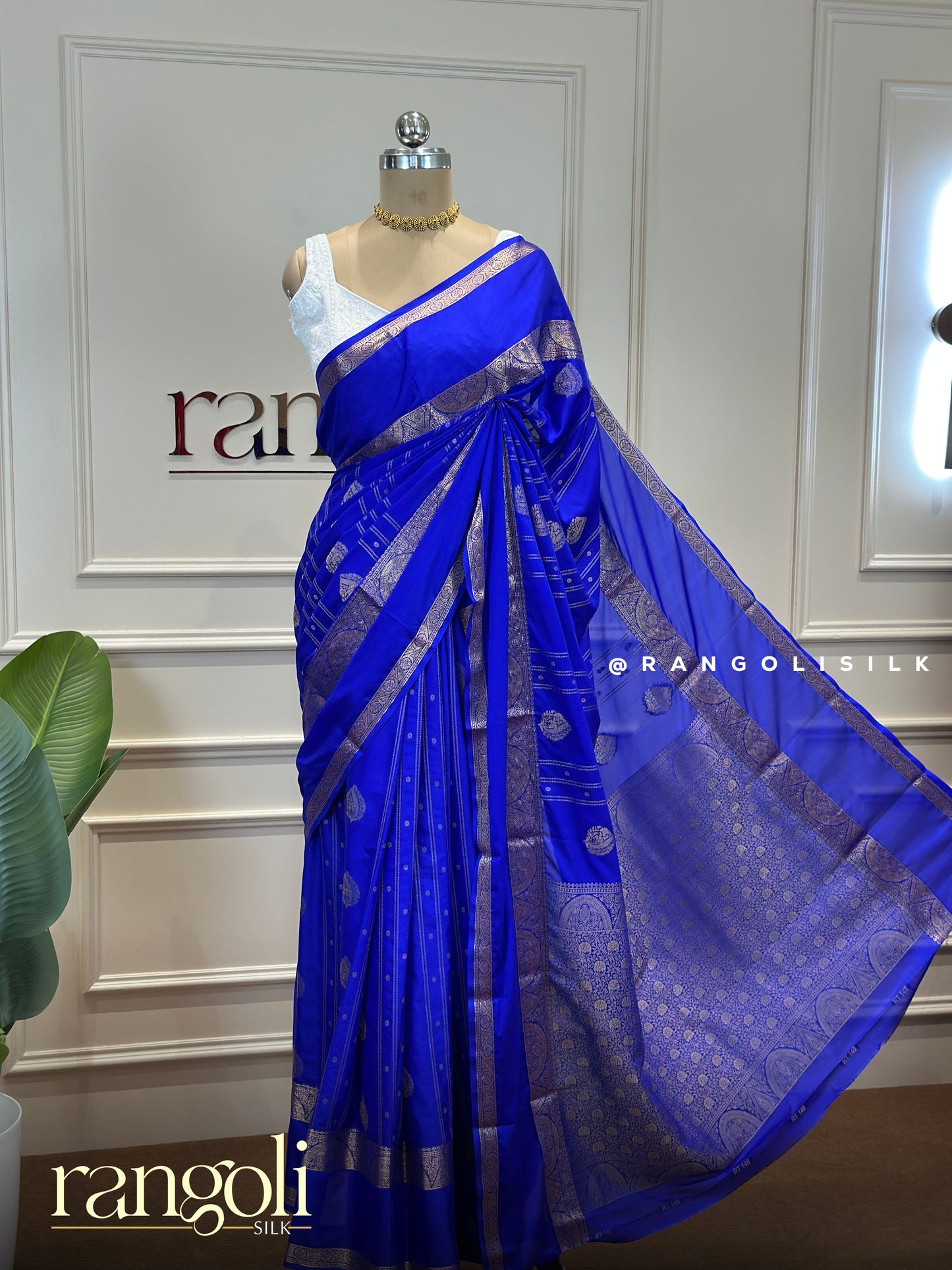 Semi Mysore Silk Saree with Bentex Zari Border - Post 895