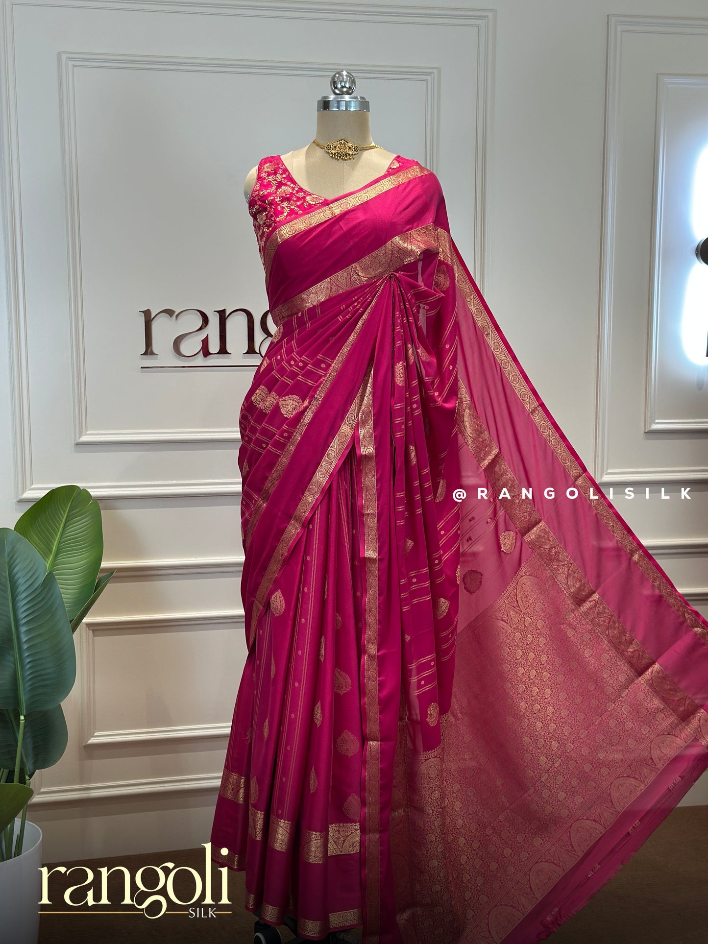 Semi Mysore Silk Saree with Bentex Zari Border - Post 895