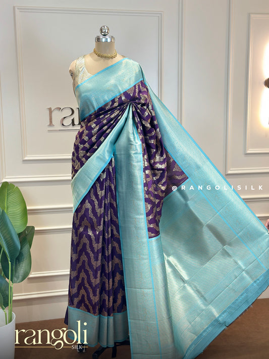 Traditional Kanjivaram Silk Saree with Rich Contrast Borders - Post 709