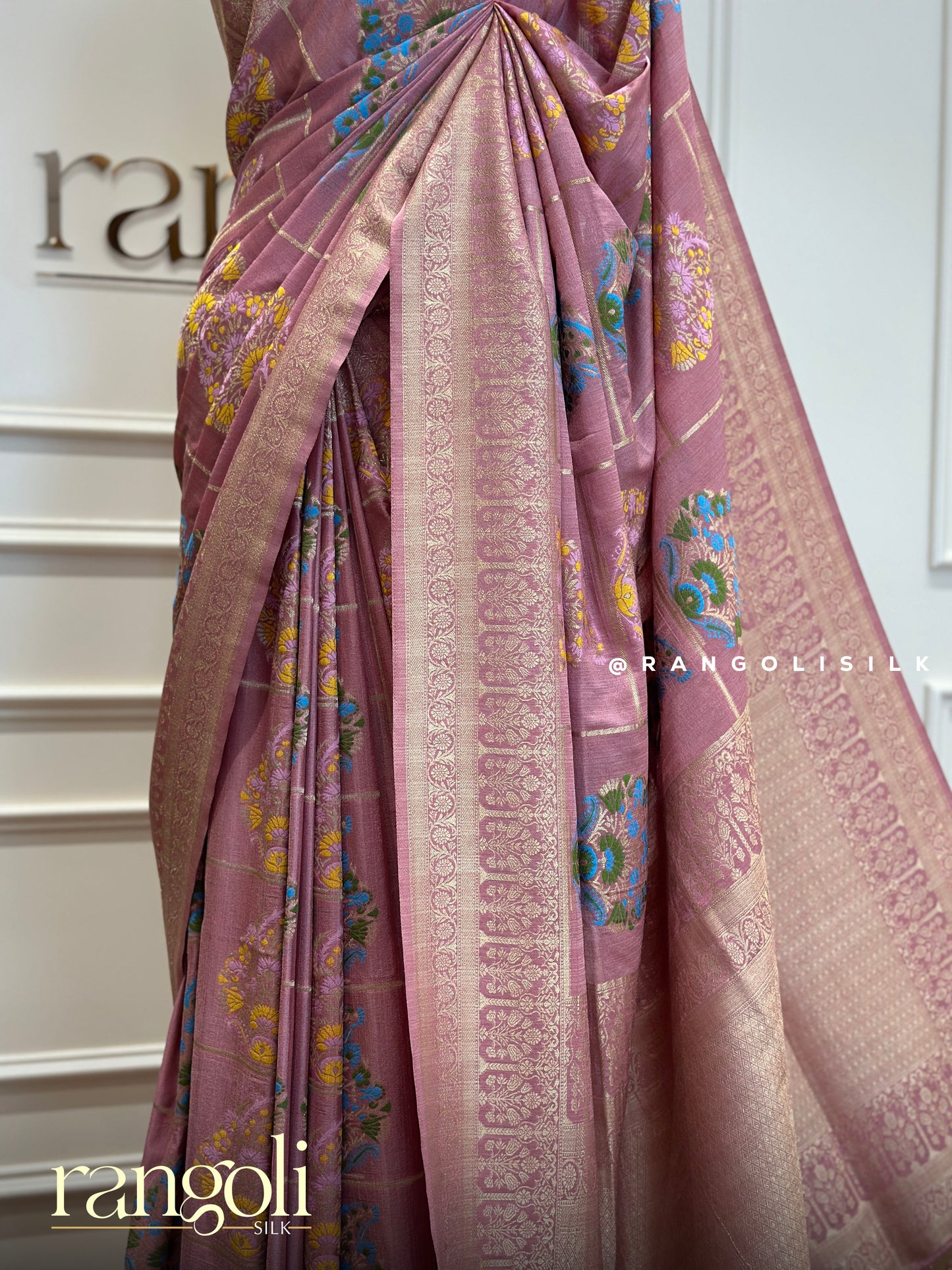 Georgette Banarasi Saree with Bold Florals and Rich Pallu - Post 389