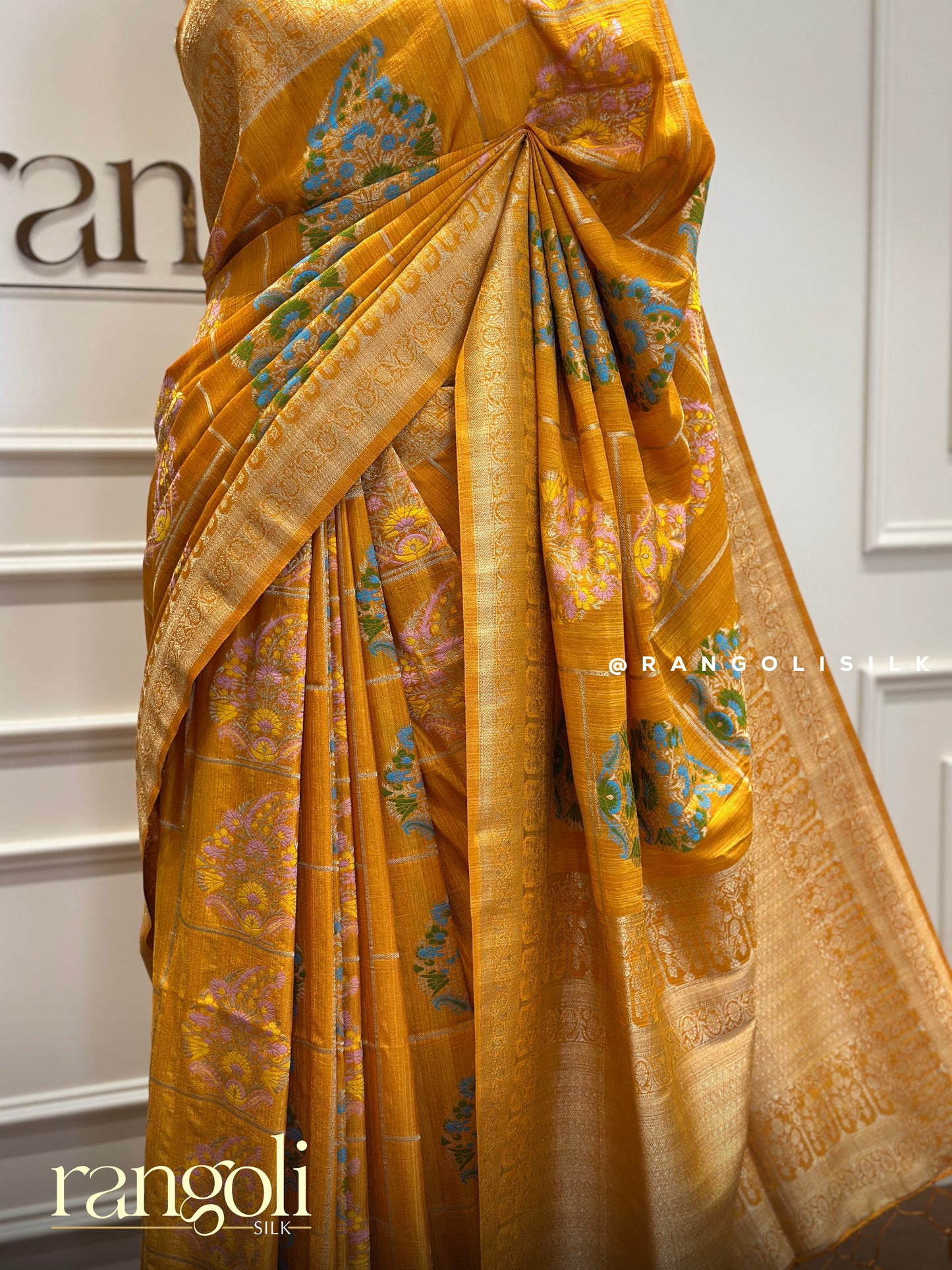 Georgette Banarasi Saree with Bold Florals and Rich Pallu - Post 389