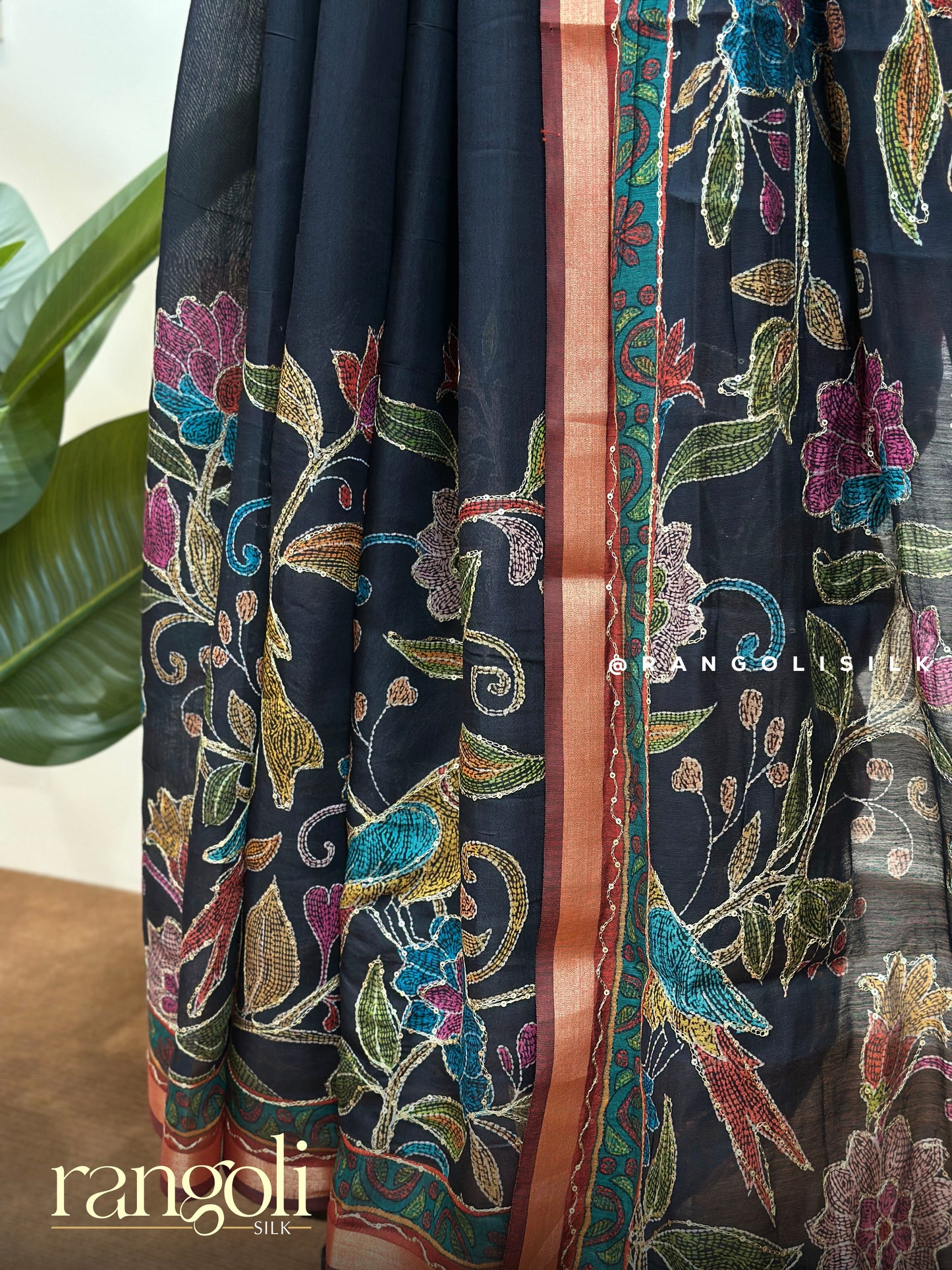 Elegant Floral Cotton Sarees in Earthy Tones with Contrast Borders - Post 718