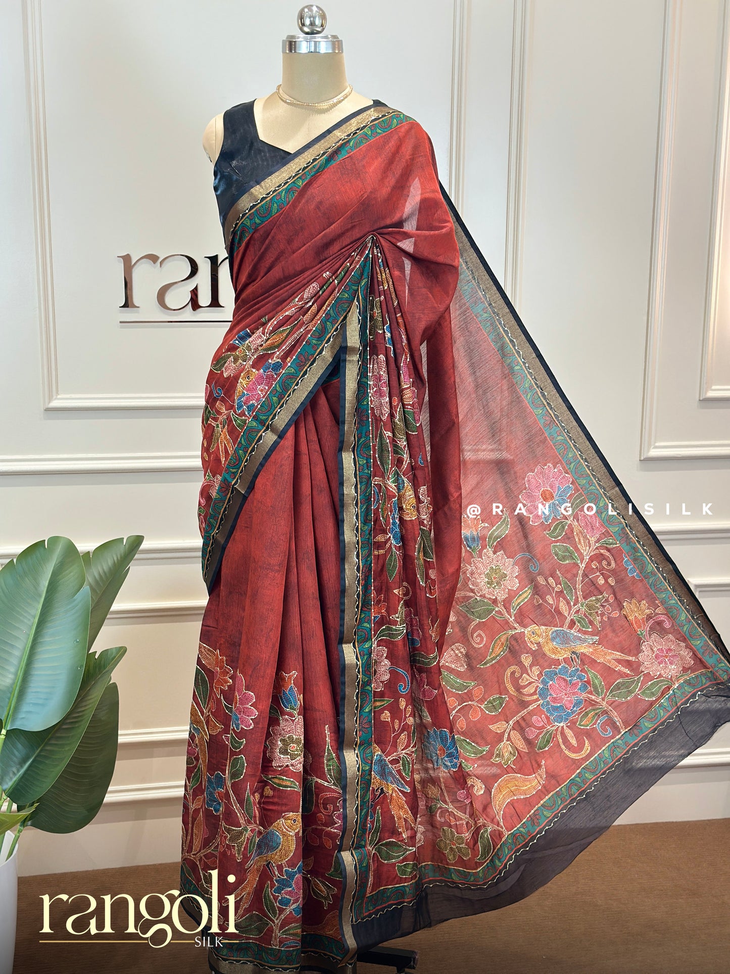 Elegant Floral Cotton Sarees in Earthy Tones with Contrast Borders - Post 718