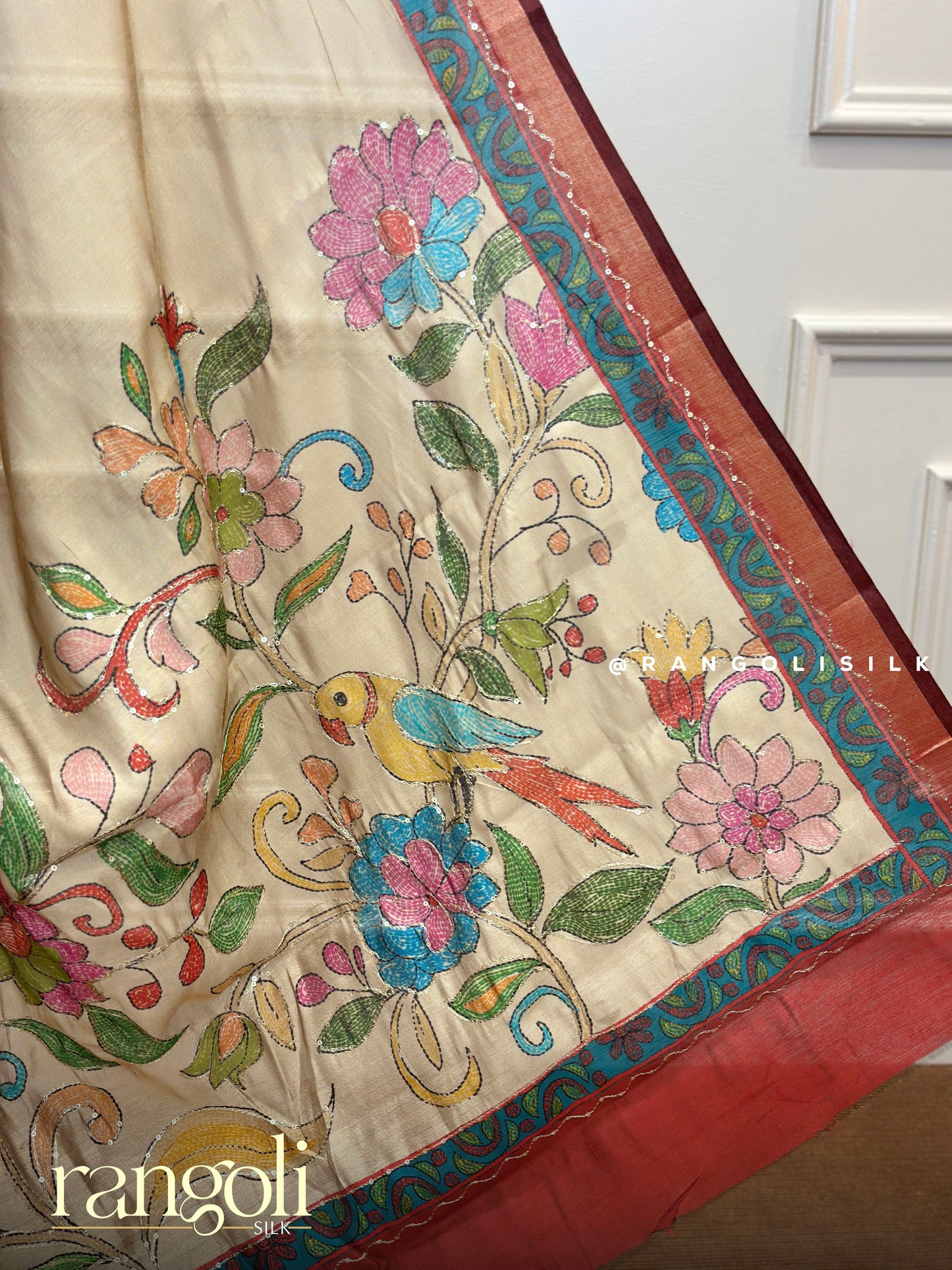 Elegant Floral Cotton Sarees in Earthy Tones with Contrast Borders - Post 718