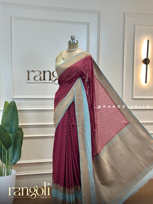 Banarasi Khaddi Georgette Saree with Zari Buttas - Post 493