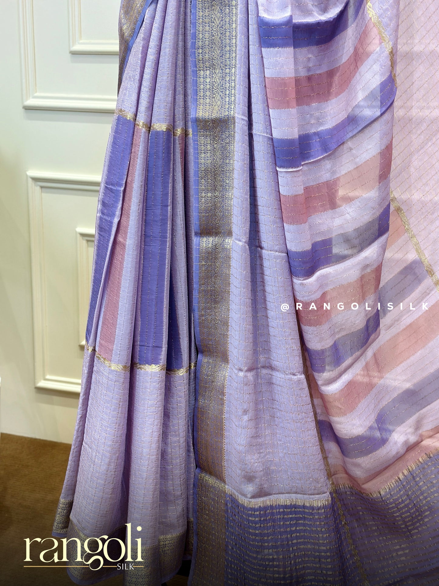 Elegant Pastel Shades Georgette Saree - Post 913