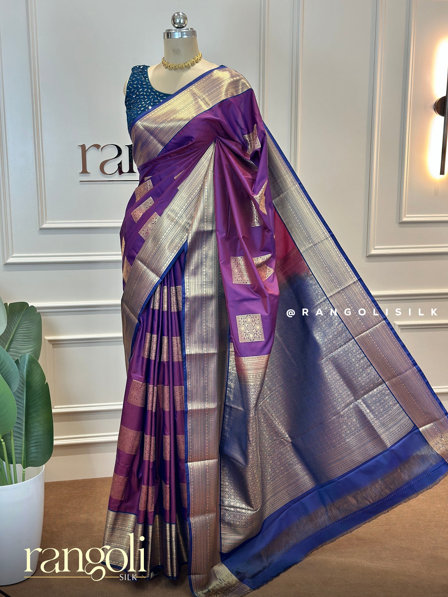 Elegant Semi Kanjivaram Silk Saree with Rich Zari Border – Post 613
