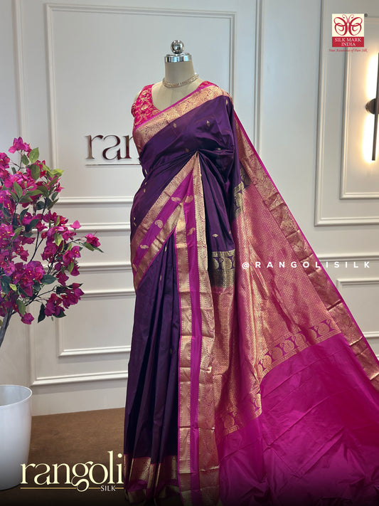 Pure Kanjivaram Silk Saree with Elegant Colour Combinations - Post 497