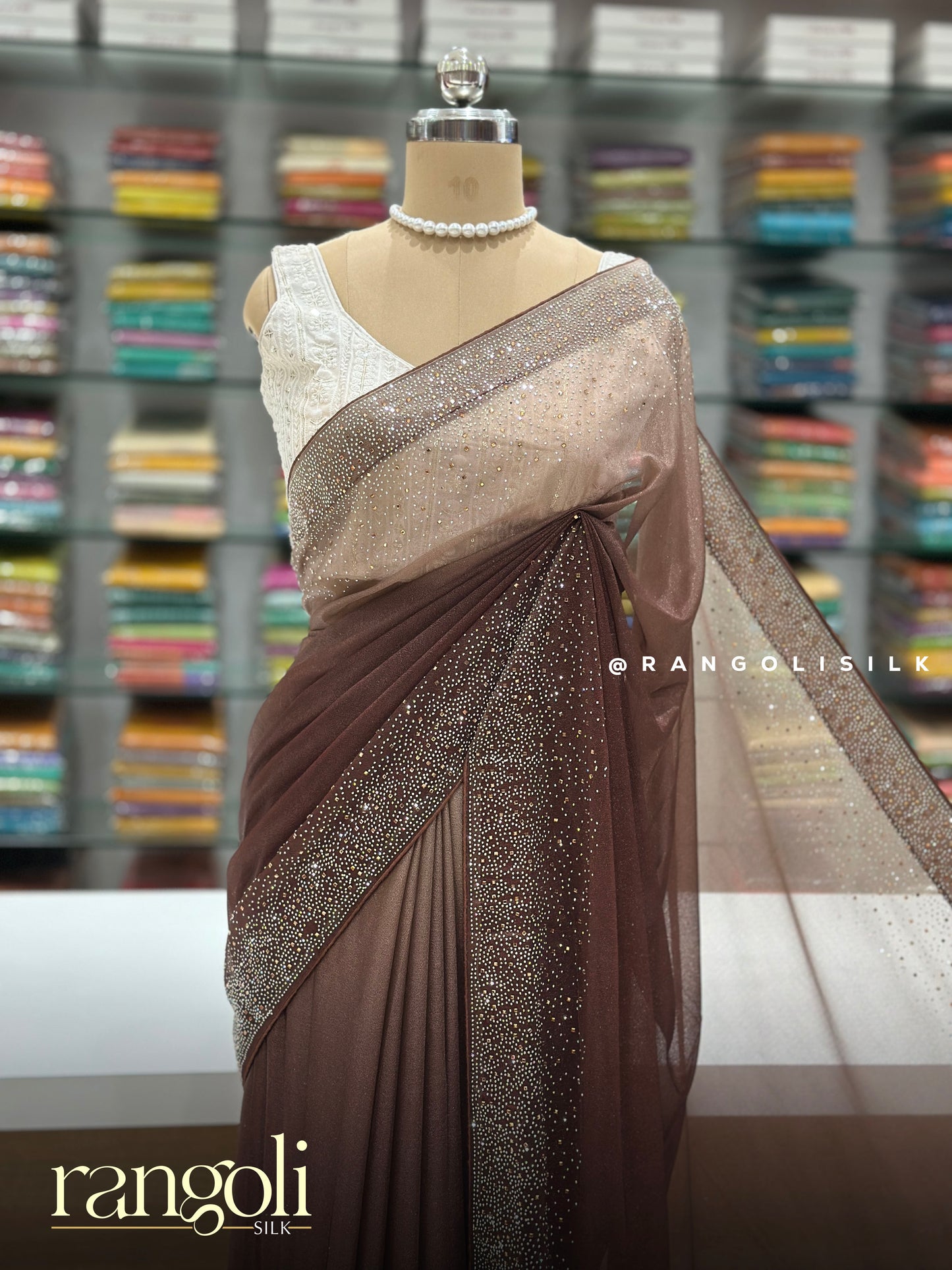 Designer Soft Net Saree with Stone & Sequin Work Border - Post 901