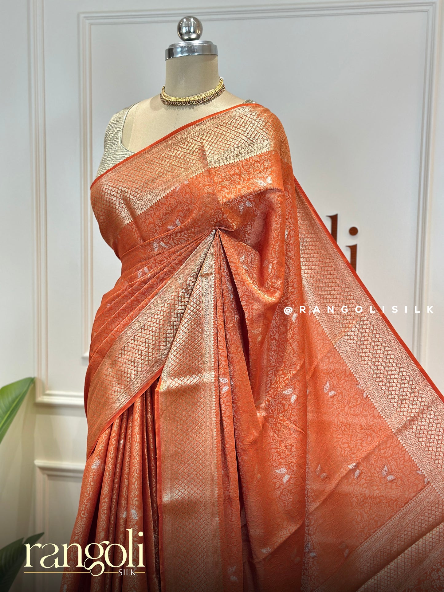 Semi Mysore Silk Crepe Saree with Brocade & Zari Work - Post 790