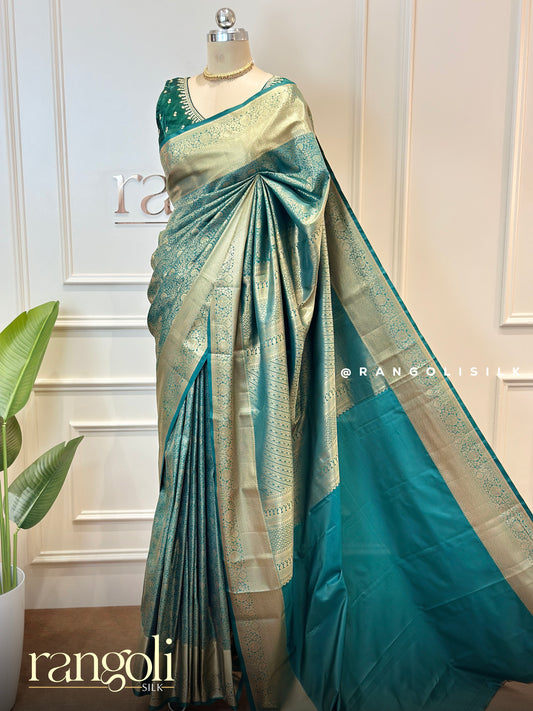 Elegant Tissue Silk Sarees - Soft Pastel & Rich Dark Shades - Post 791