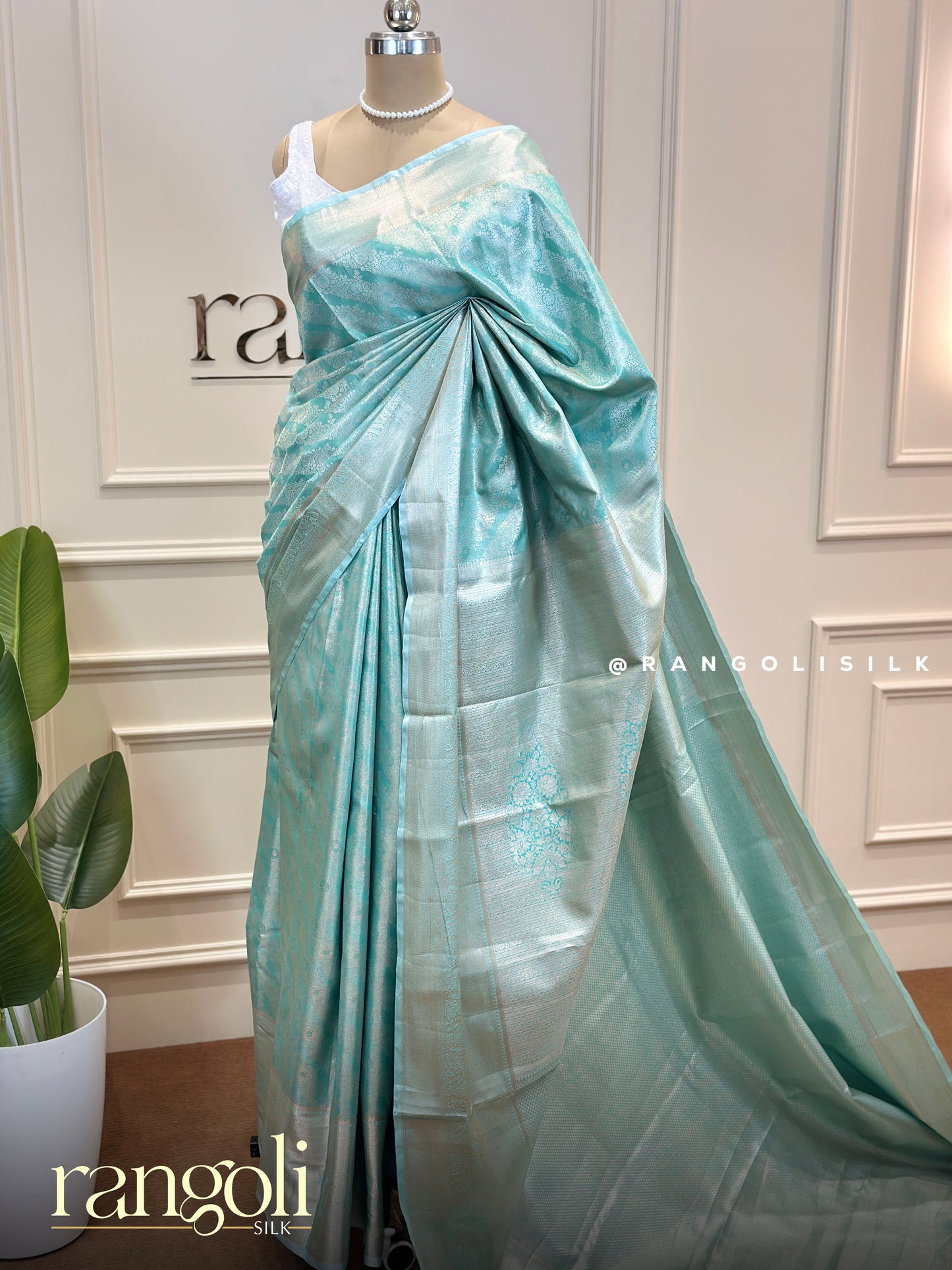 Elegant Tissue Silk Sarees - Soft Pastel & Rich Dark Shades - Post 791