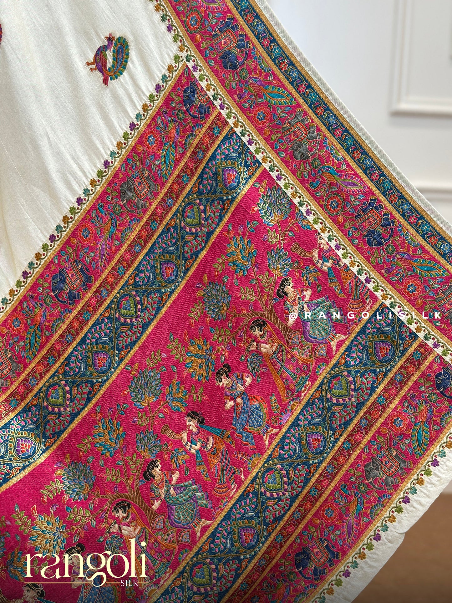 Pashmina Saree with Intricate Elephant Motifs - Post 402
