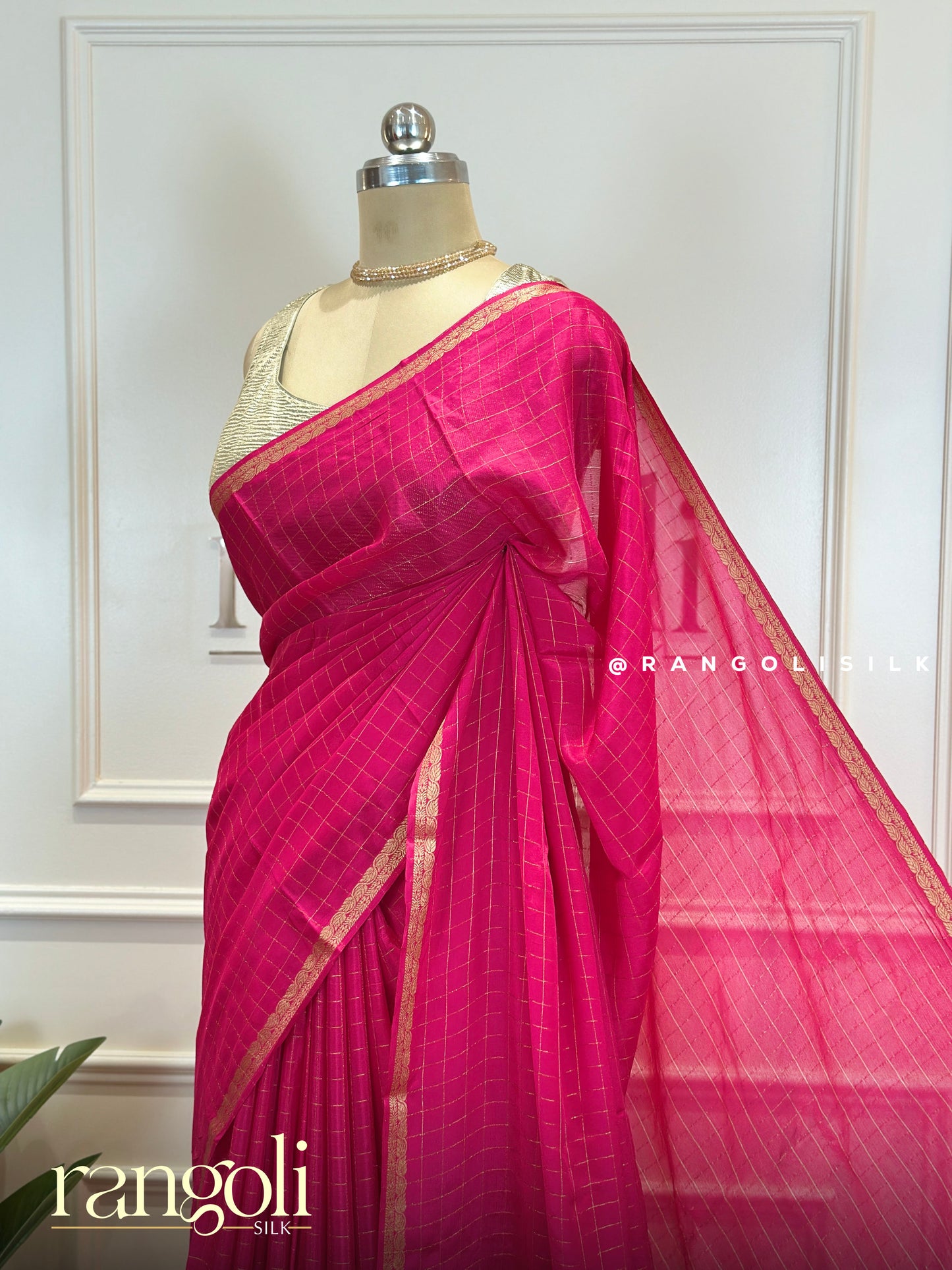 Semi Mysore Silk Saree with Subtle Gold Border - Post 625