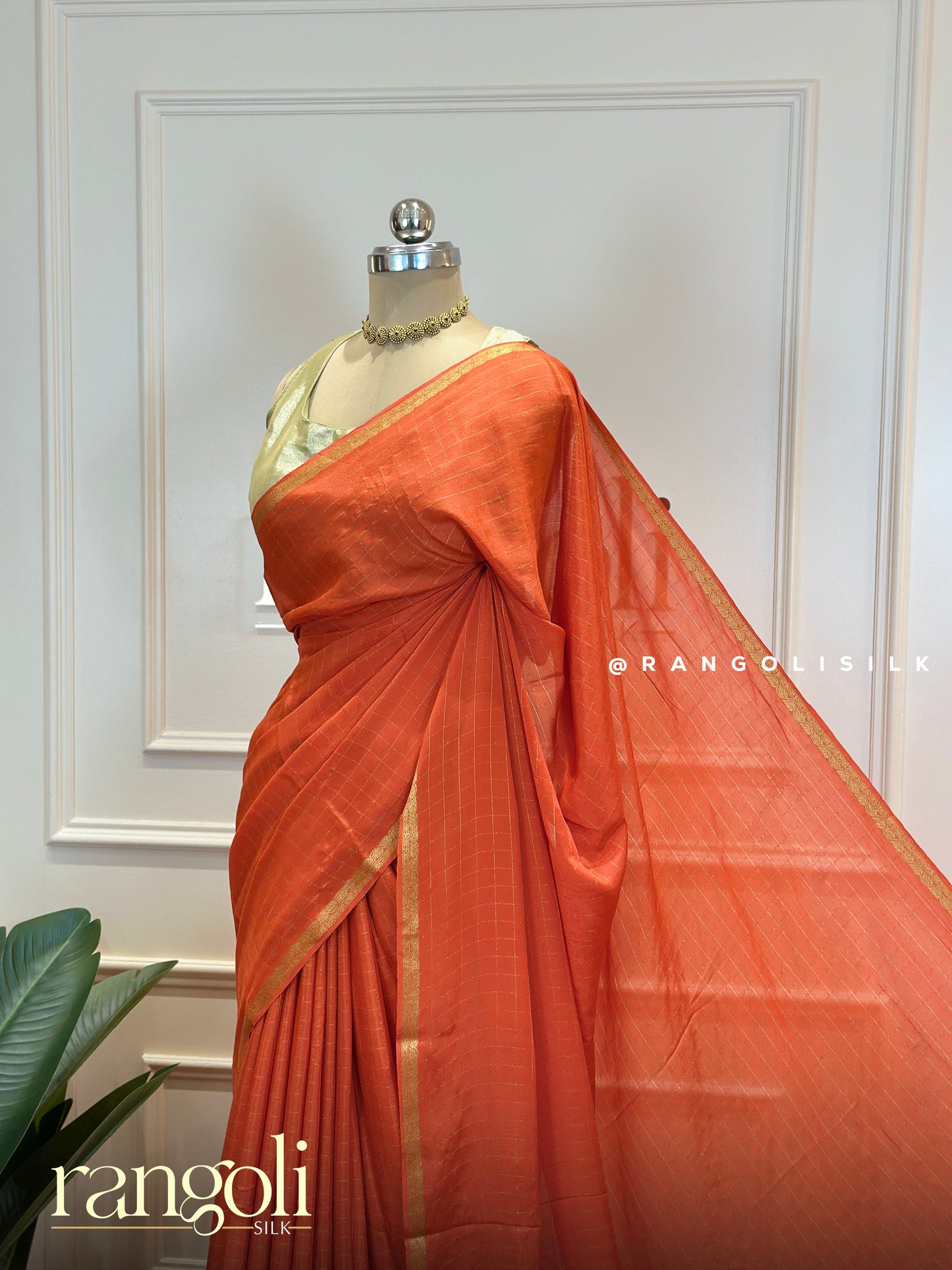 Semi Mysore Silk Saree with Subtle Gold Border - Post 625