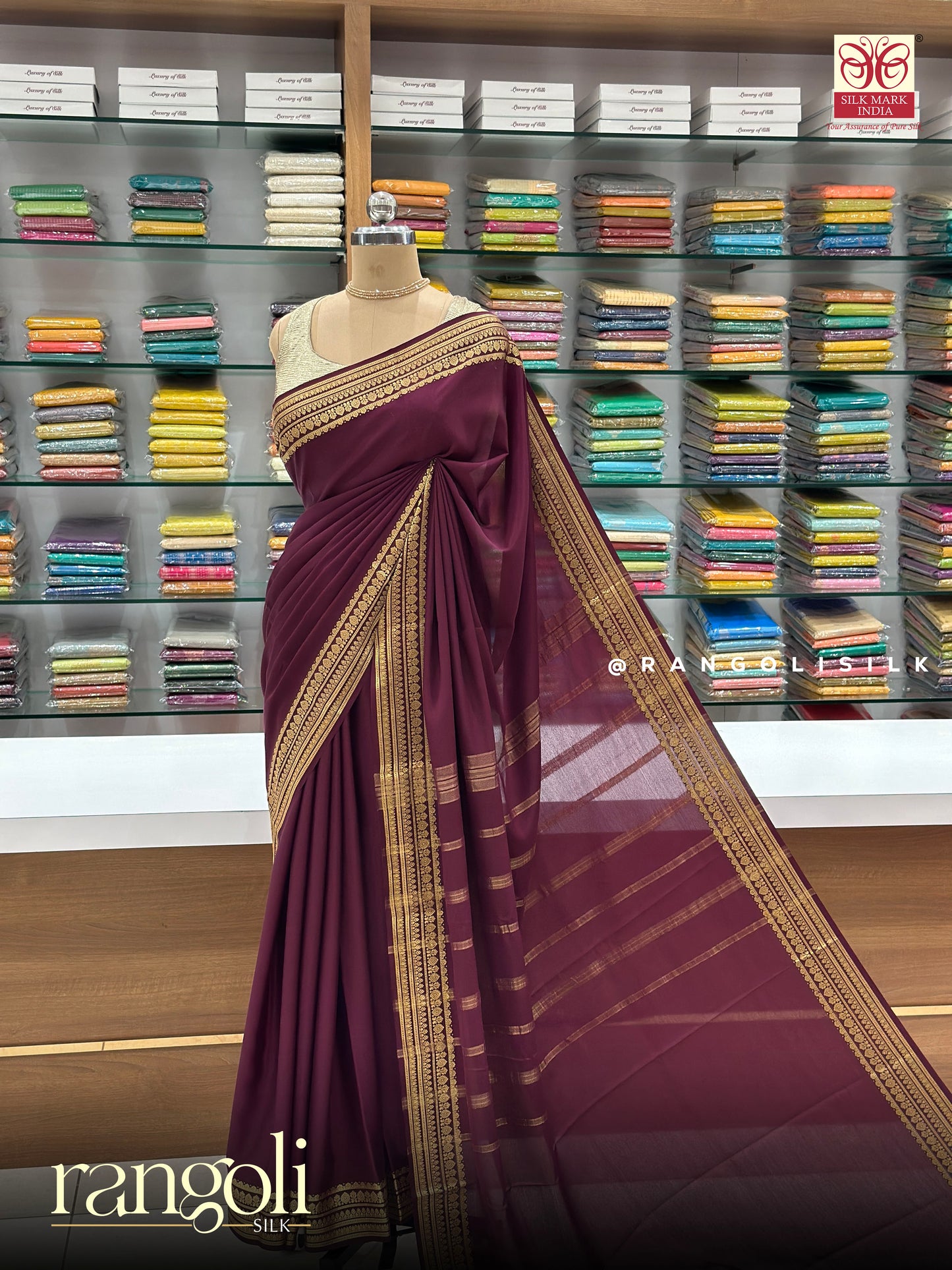 Pure Mysore Crepe Silk Saree With Silk Mark Certified - Post 907