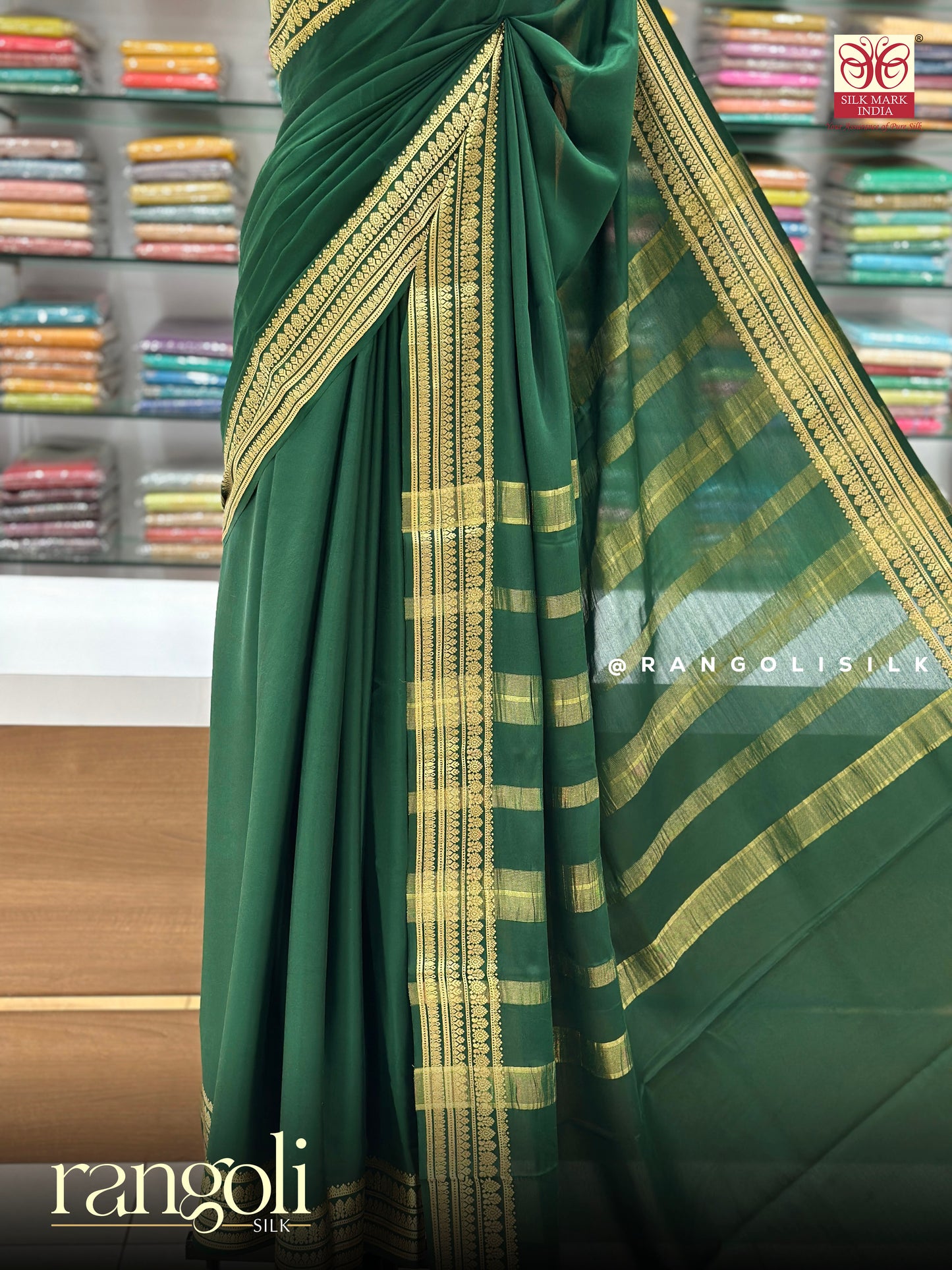 Pure Mysore Crepe Silk Saree With Silk Mark Certified - Post 907