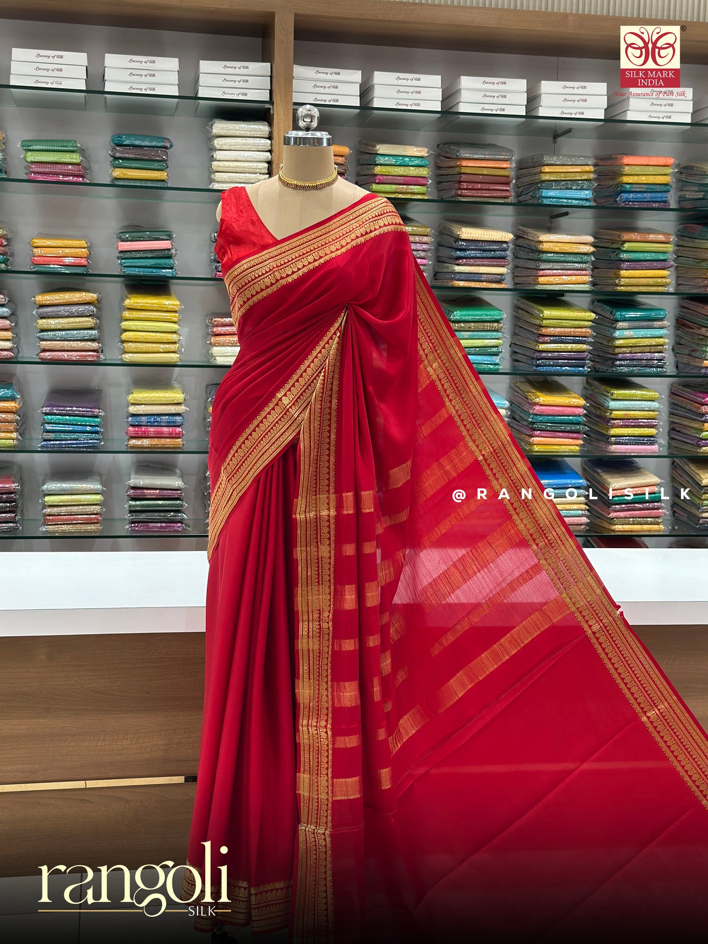 Pure Mysore Crepe Silk Saree With Silk Mark Certified - Post 907