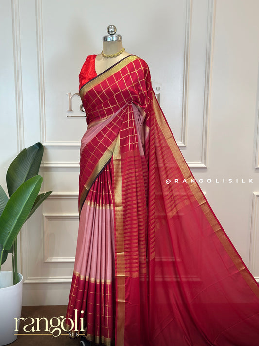 Semi Mysore Silk Crepe Saree with 3D Pattern - Post 637