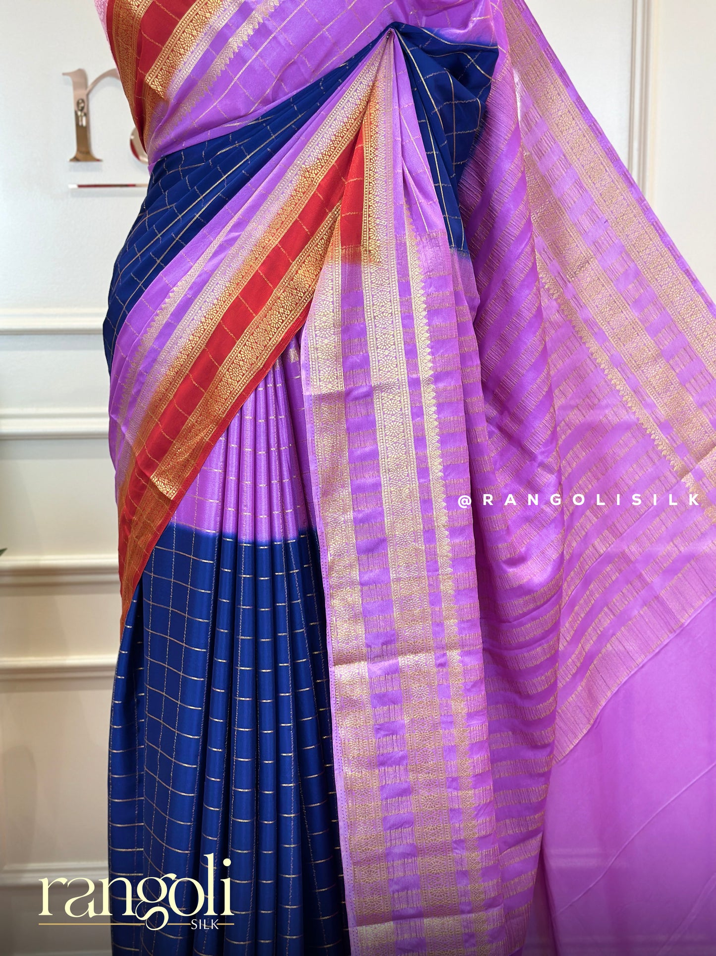 Semi Mysore Silk Crepe Saree with 3D Pattern - Post 637
