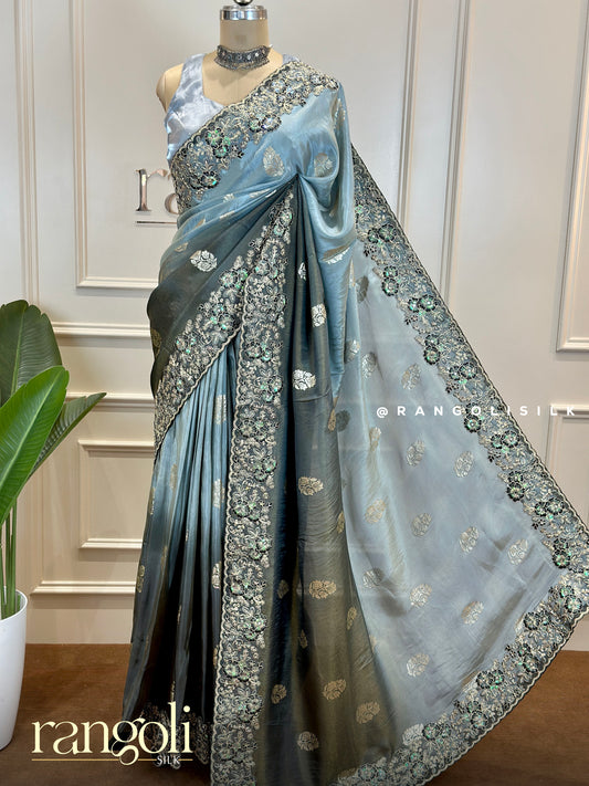 Dreamy Designer Saree with Rich Embroidered Border - Post 618