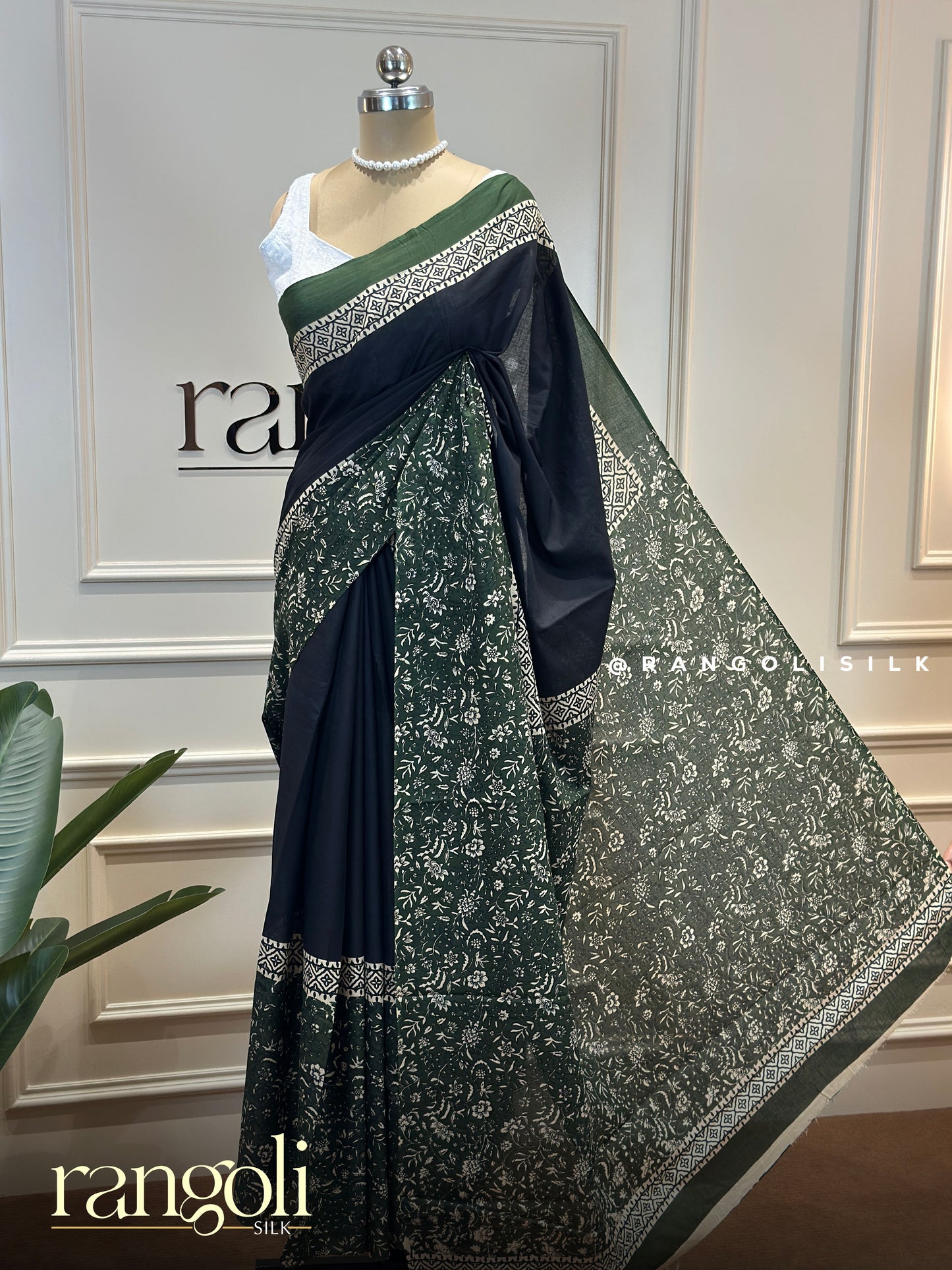 Elegant Soft Cotton Saree with Artistic Prints - Post 793