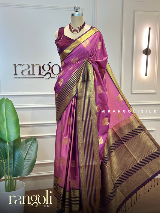Soft Silk Saree with Rich Zari Border & Traditional Motifs - Post 912