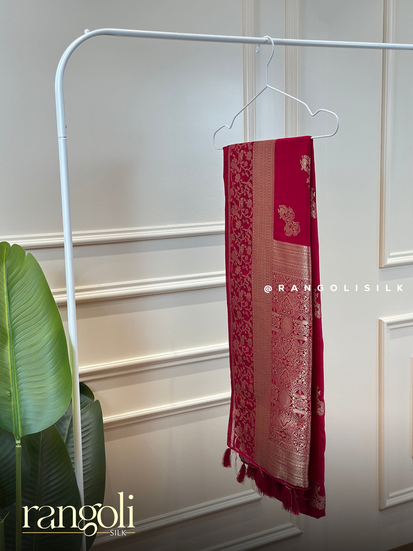Royal Banaras Saree with Silver Zari Motifs & Tassel Pallu - Post 915