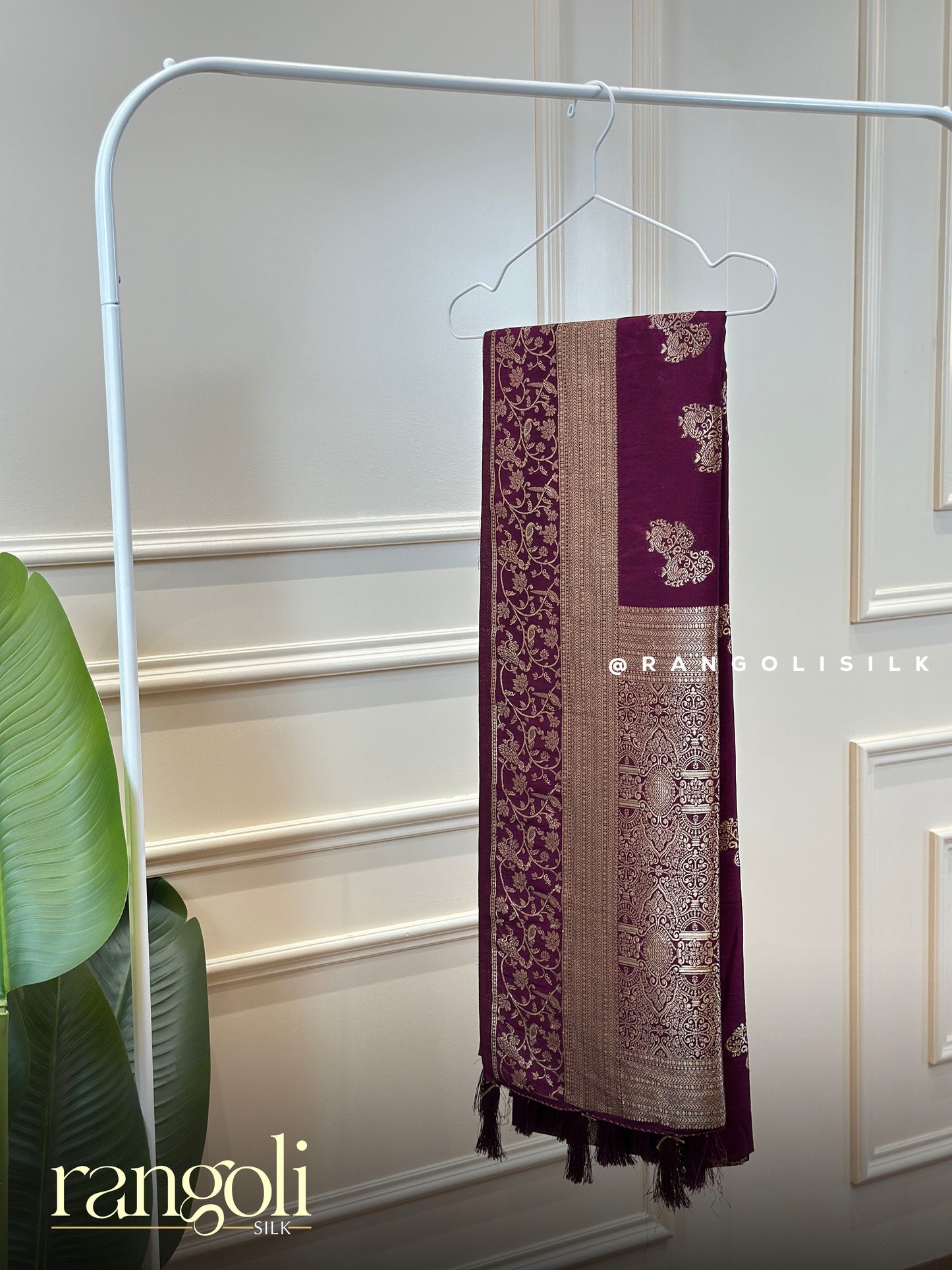 Royal Banaras Saree with Silver Zari Motifs & Tassel Pallu - Post 915