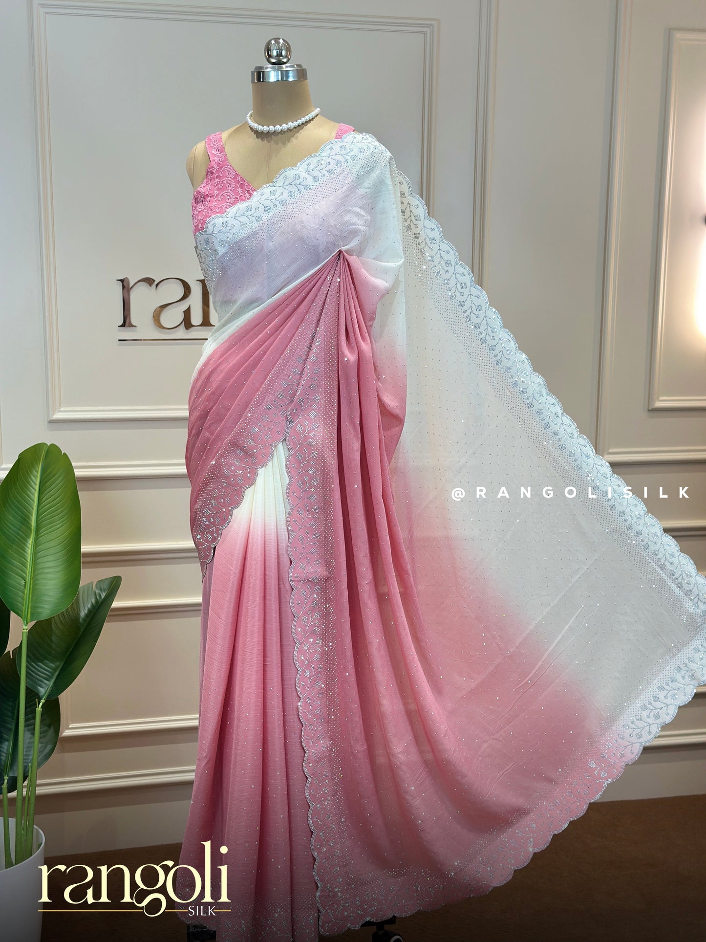 Elegant Double Shade Designer Saree - Post 802