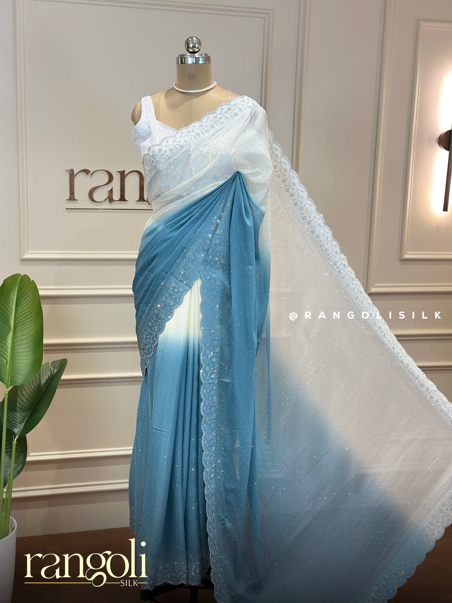 Elegant Double Shade Designer Saree - Post 802