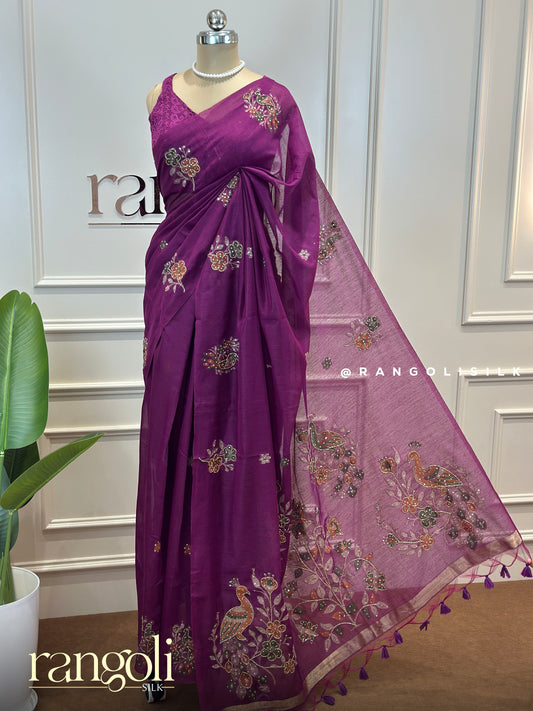 Elegant Cotton Sarees in Teal, Purple & Emerald Green - Post 715