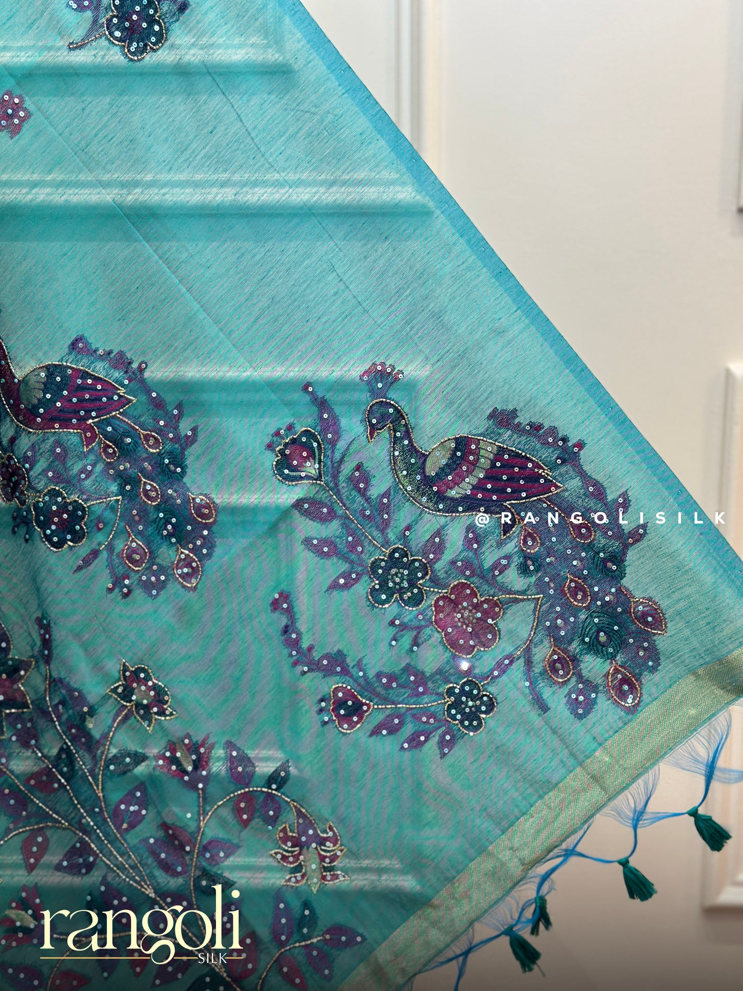 Elegant Cotton Sarees in Teal, Purple & Emerald Green - Post 715