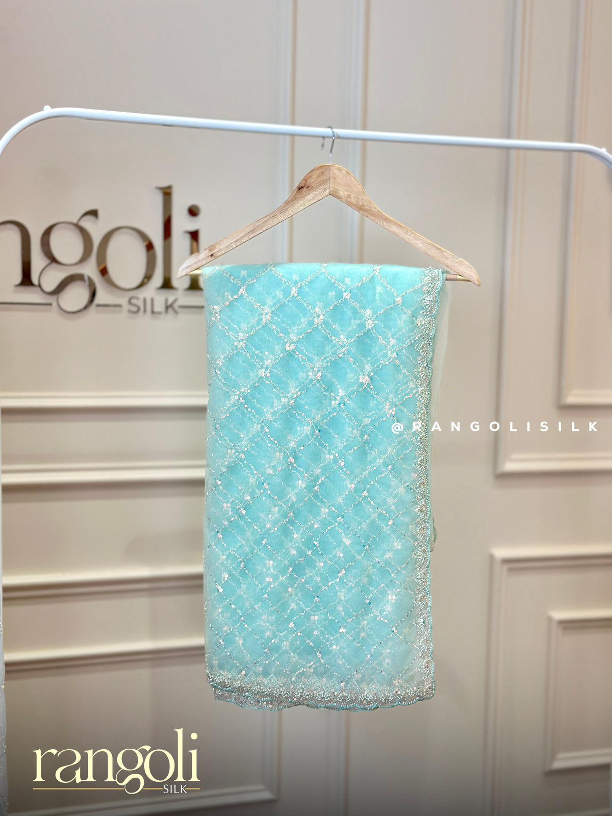 Pastel Designer Sarees with Sequin, Cutdana & Pearl Embellished Border - Post 1027