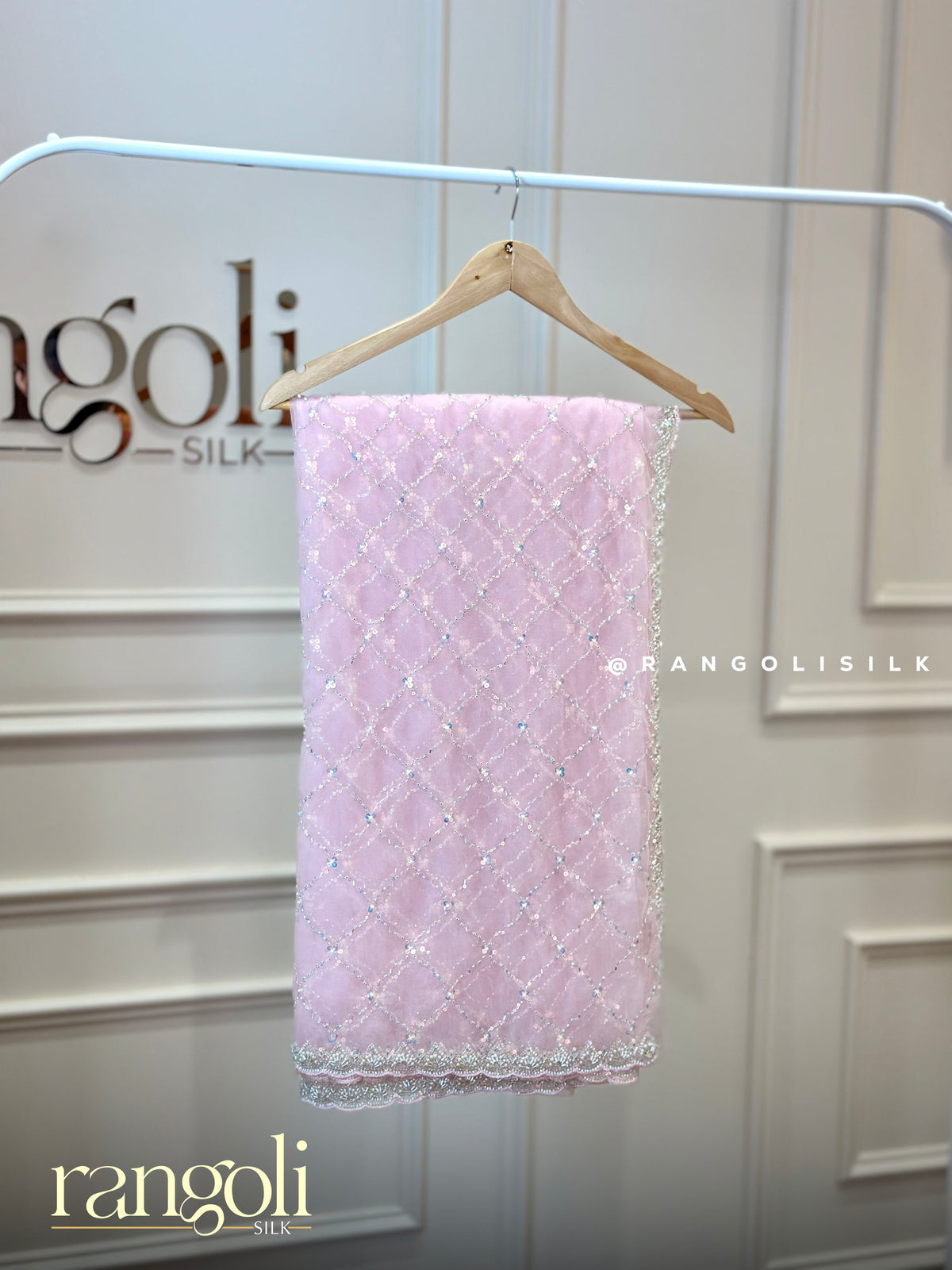 Pastel Designer Sarees with Sequin, Cutdana & Pearl Embellished Border - Post 1027