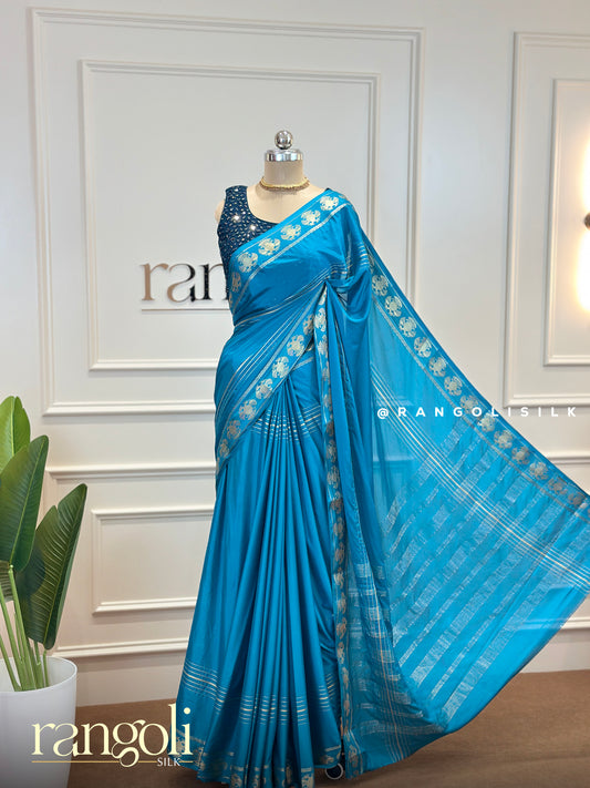 Semi Mysore Silk Saree with Intricate Gold Zari Work - Post 511