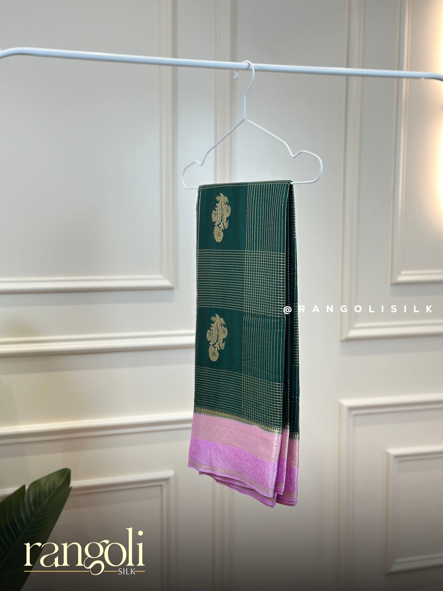Semi Mysore Silk Saree with Zari Lines & Traditional Motifs - Post 920