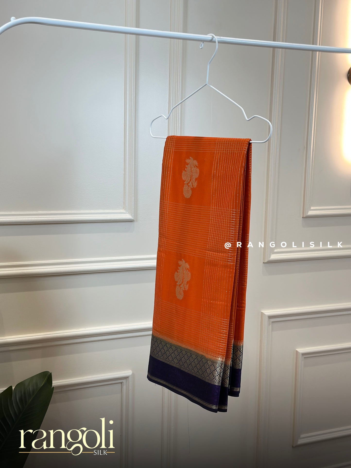 Semi Mysore Silk Saree with Zari Lines & Traditional Motifs - Post 920