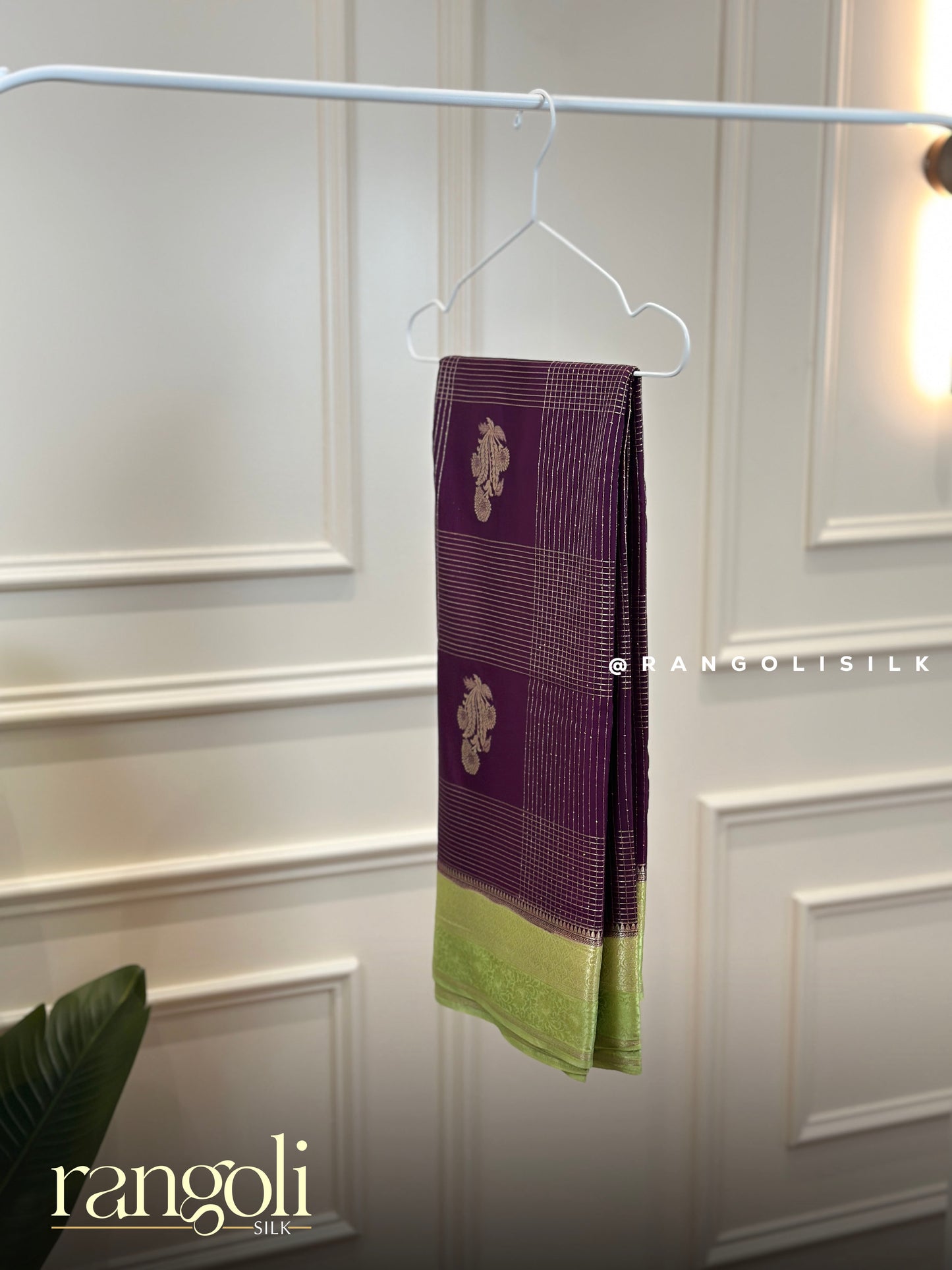 Semi Mysore Silk Saree with Zari Lines & Traditional Motifs - Post 920