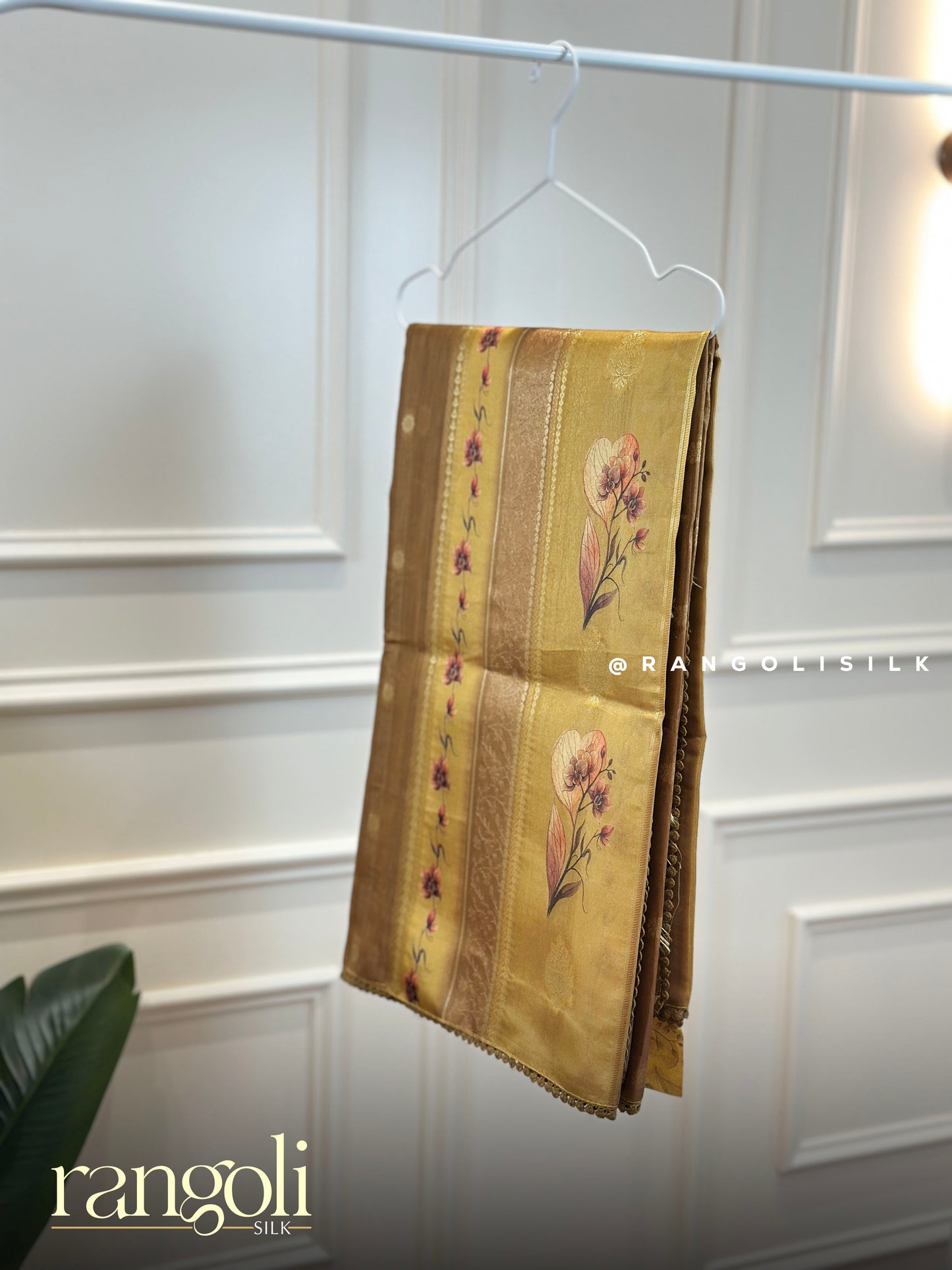 Elegant Cotton Silk Tissue Mix Saree with Floral Motifs & Zari Stripes - Post 923