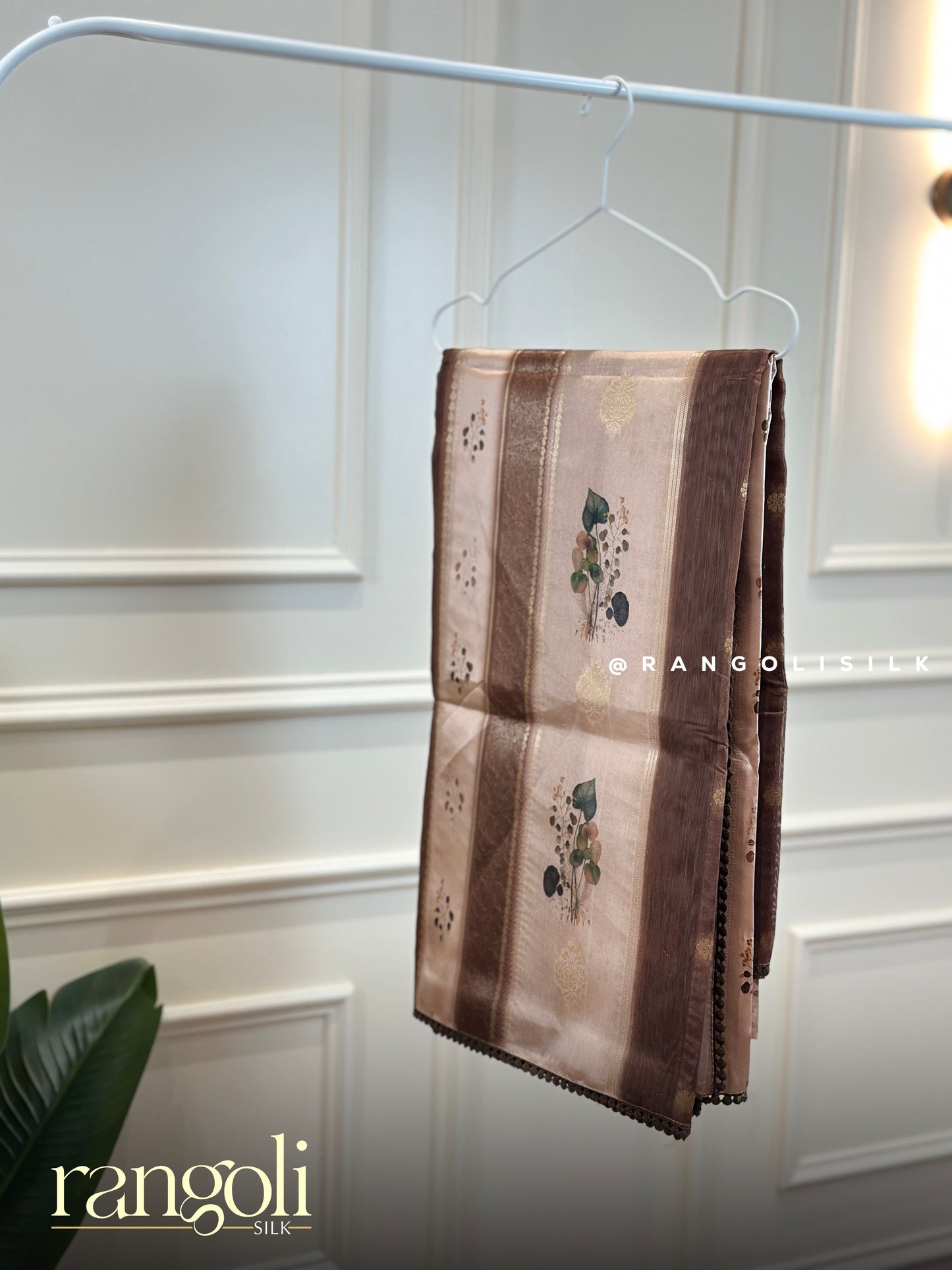 Elegant Cotton Silk Tissue Mix Saree with Floral Motifs & Zari Stripes - Post 923