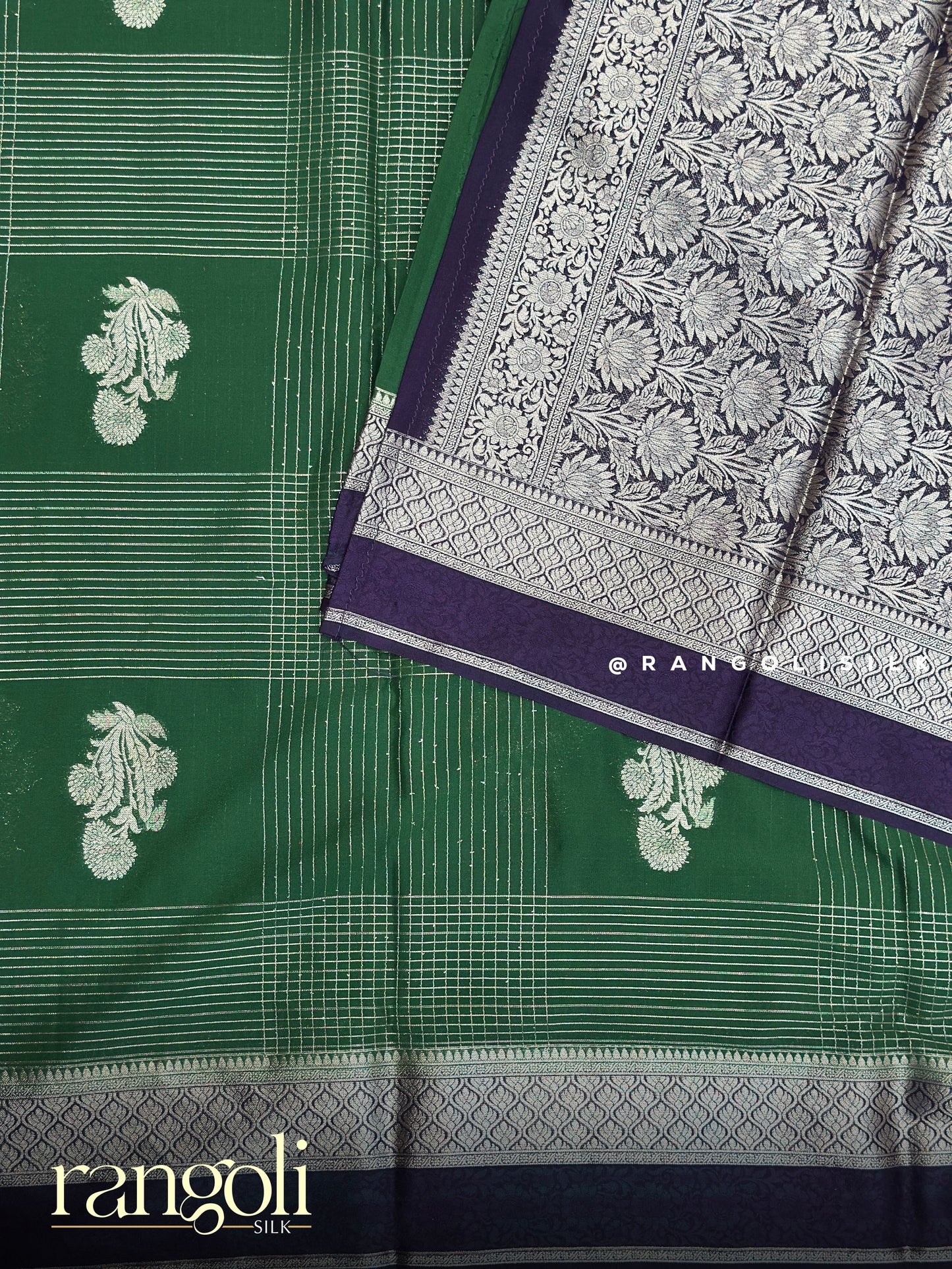 Semi Mysore Silk Saree with Zari Lines & Traditional Motifs - Post 920