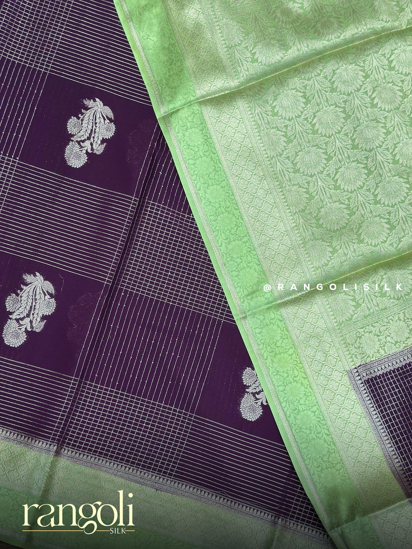 Semi Mysore Silk Saree with Zari Lines & Traditional Motifs - Post 920