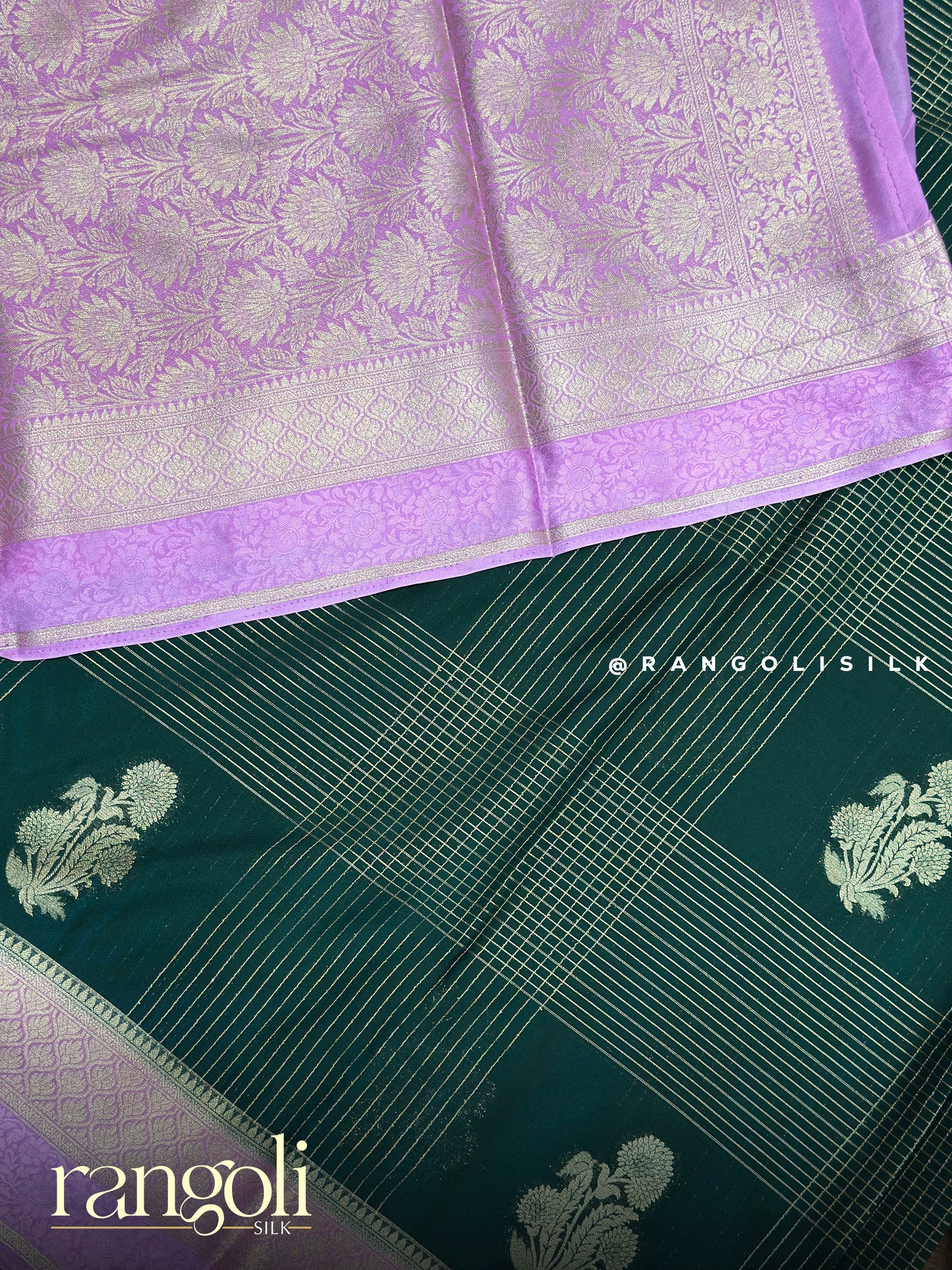 Semi Mysore Silk Saree with Zari Lines & Traditional Motifs - Post 920