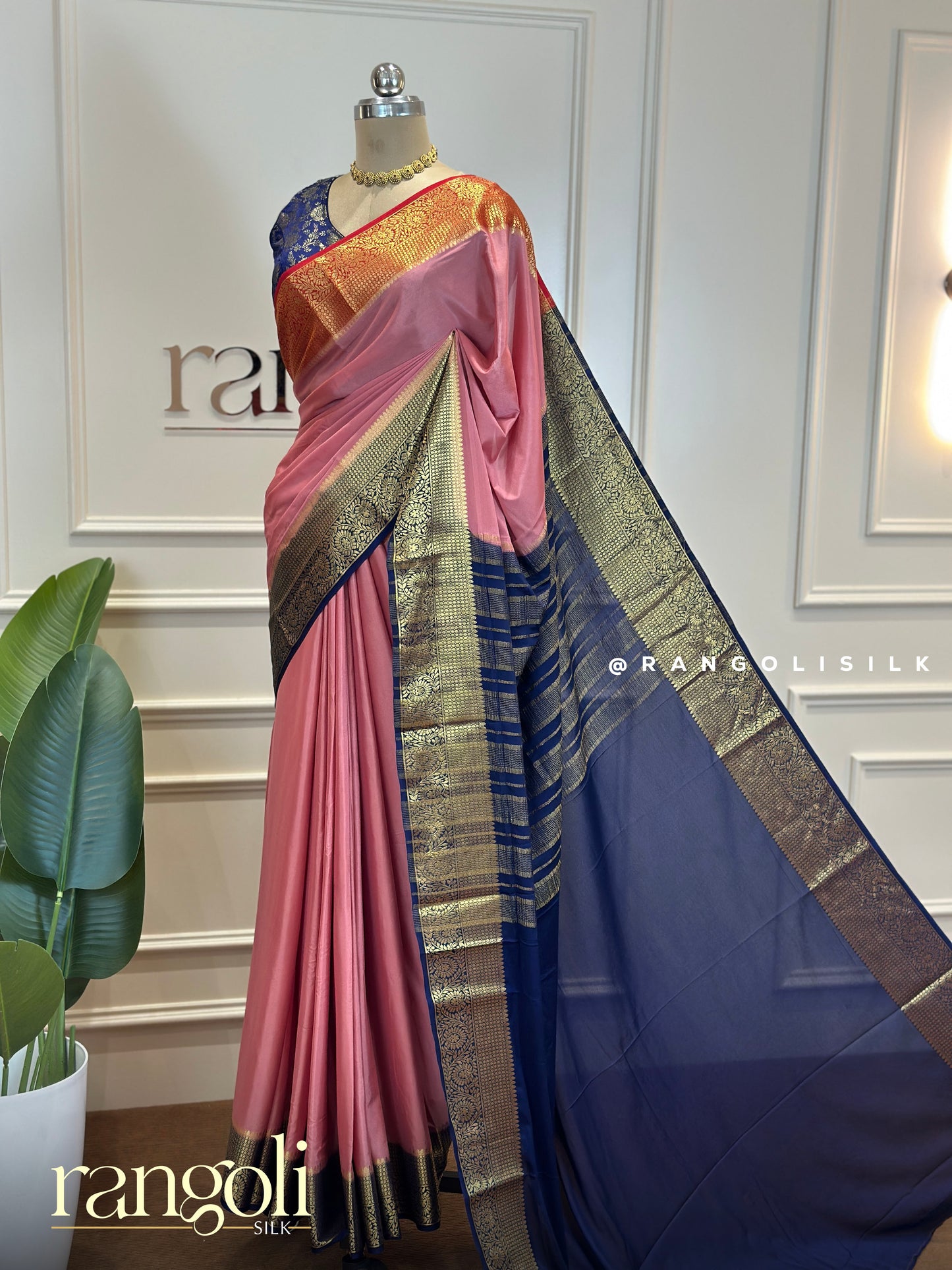 Elegant Semi Mysore Silk Saree with Lightweight Festive Drape - Post 659